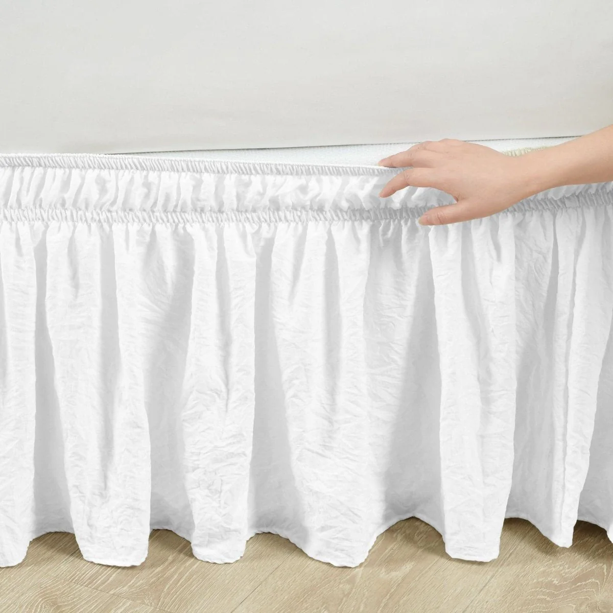 Ruched Ruffle Elastic Easy Wrap Around Bed Skirt - Image 17