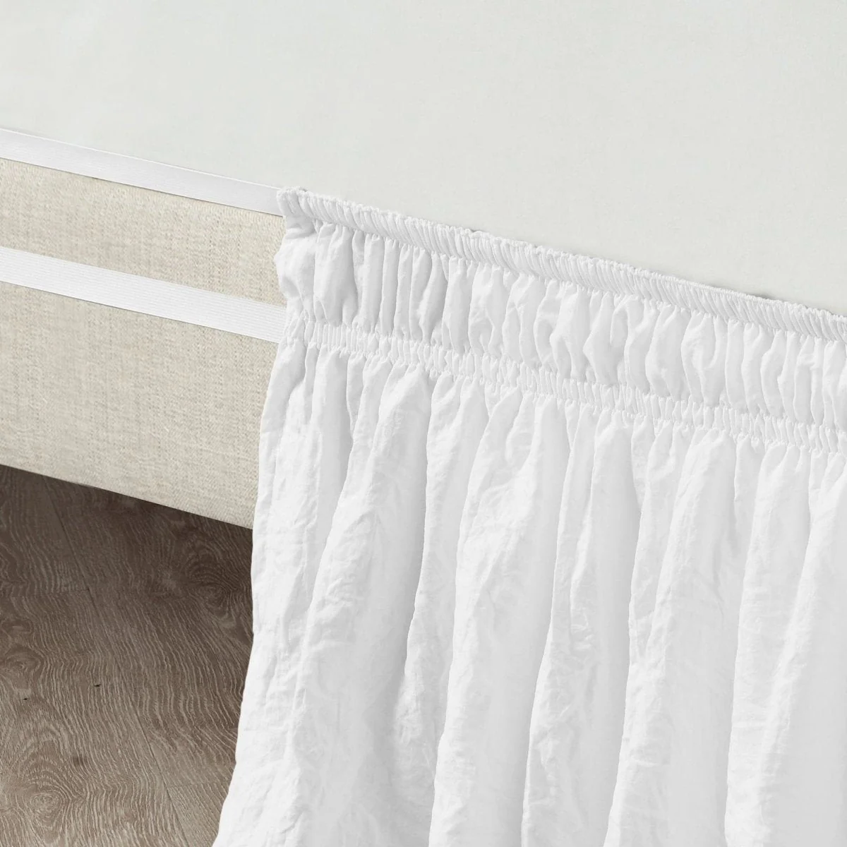 Ruched Ruffle Elastic Easy Wrap Around Bed Skirt - Image 18