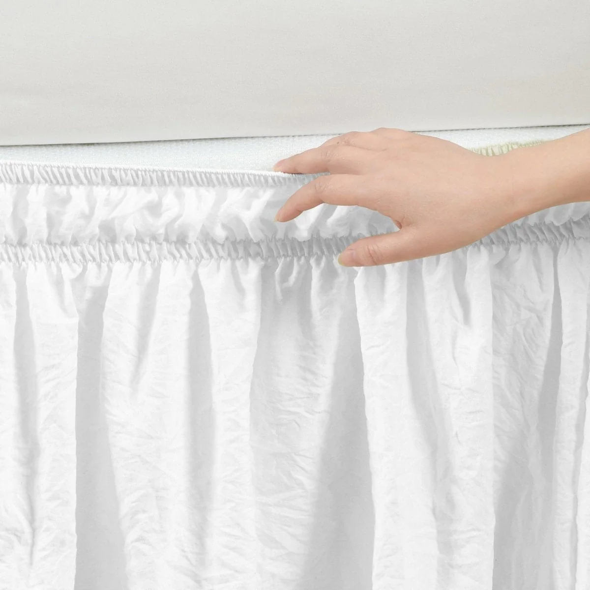 Ruched Ruffle Elastic Easy Wrap Around Bed Skirt - Image 19