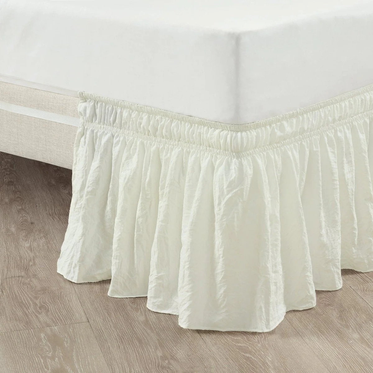 Ruched Ruffle Elastic Easy Wrap Around Bed Skirt - Image 2