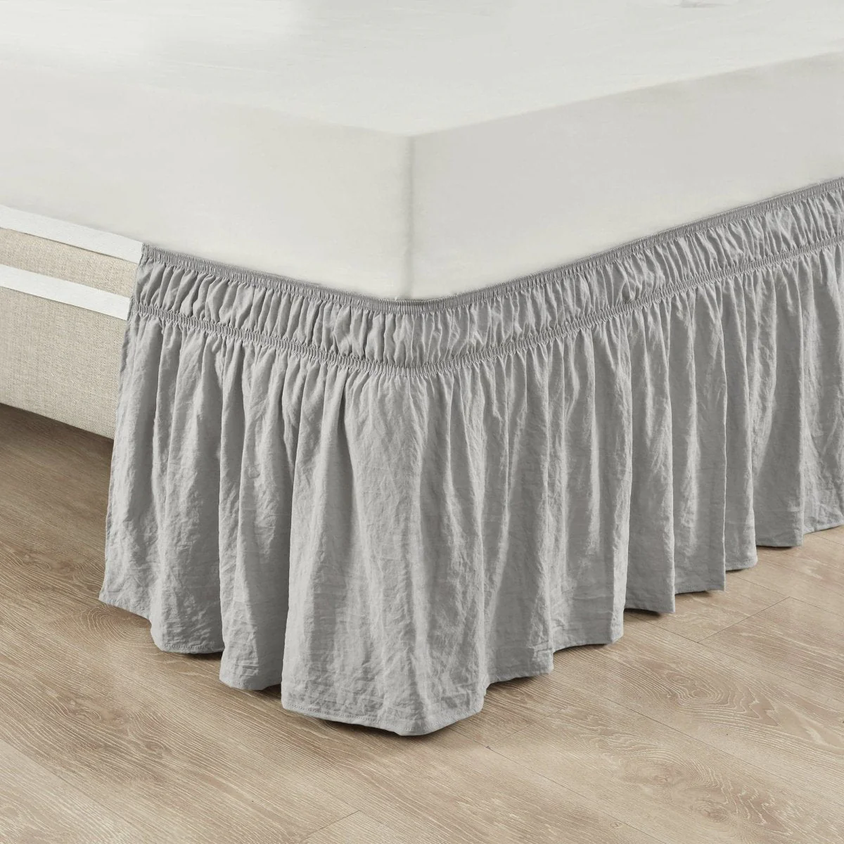 Ruched Ruffle Elastic Easy Wrap Around Bed Skirt - Image 3