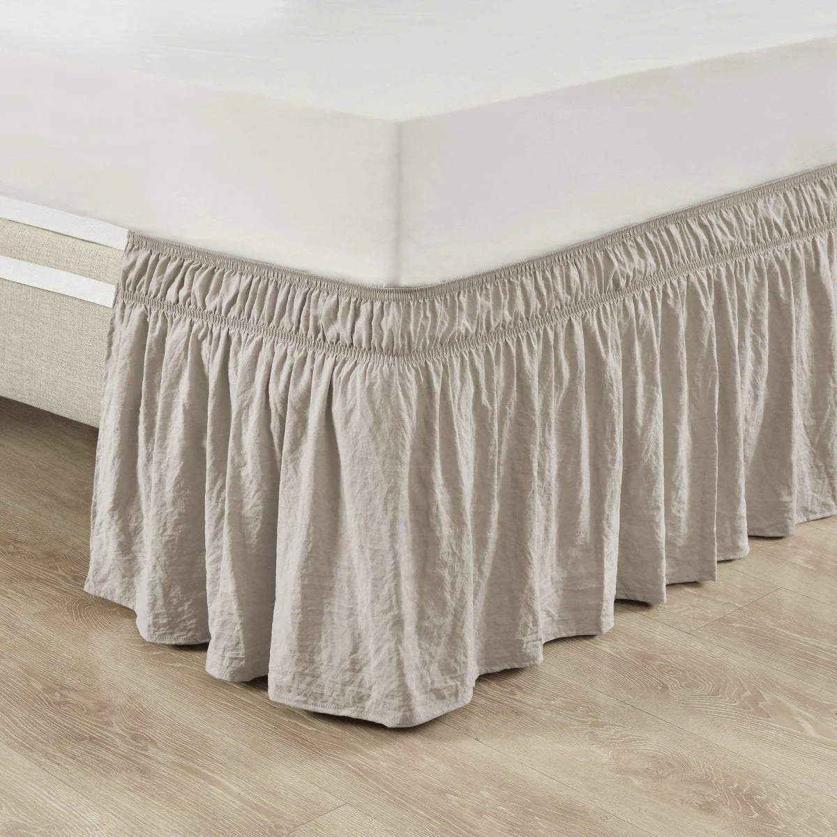 Ruched Ruffle Elastic Easy Wrap Around Bed Skirt - Image 4