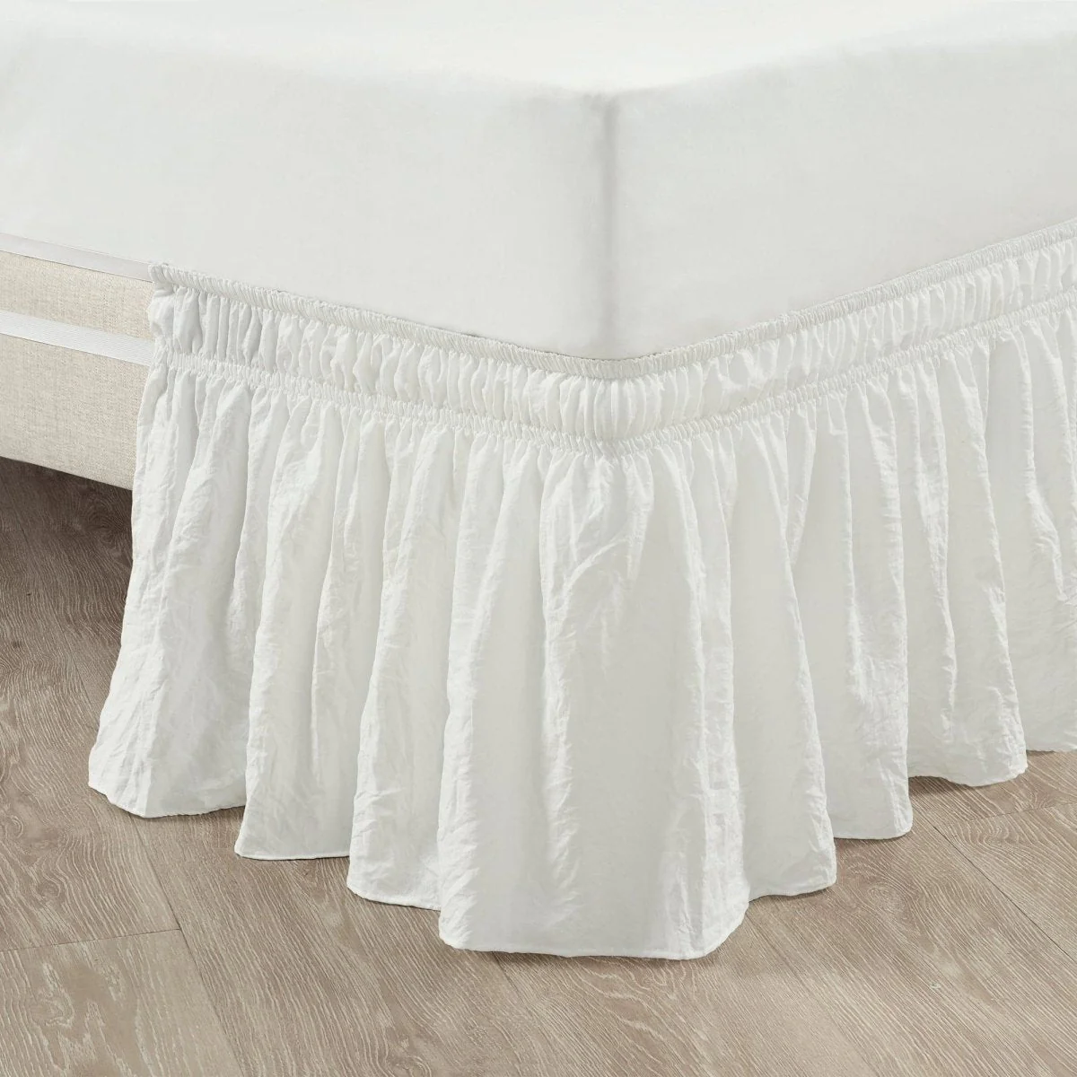 Ruched Ruffle Elastic Easy Wrap Around Bed Skirt - Image 5