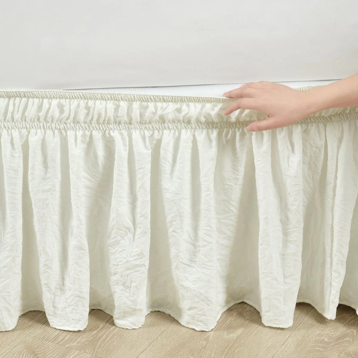 Ruched Ruffle Elastic Easy Wrap Around Bed Skirt - Image 7