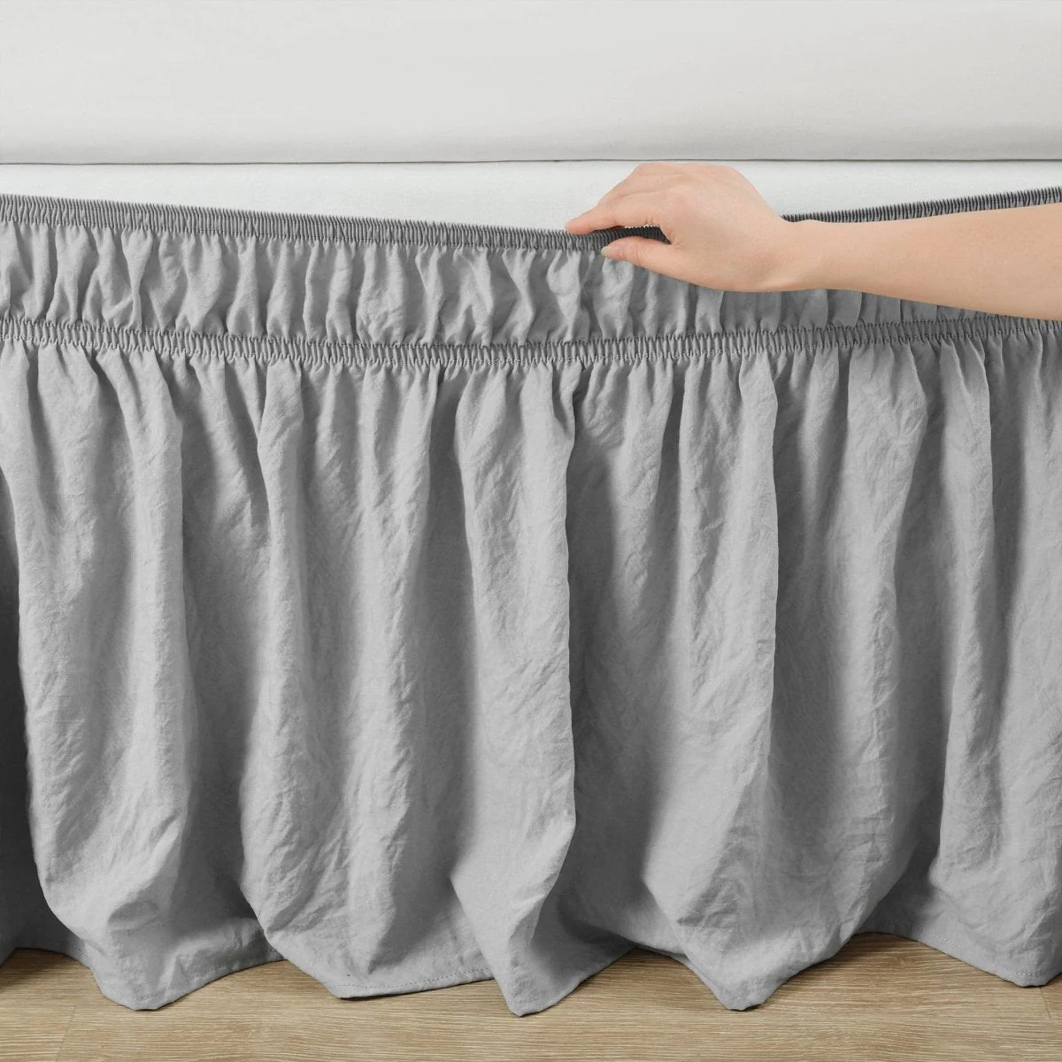 Ruched Ruffle Elastic Easy Wrap Around Bed Skirt - Image 8