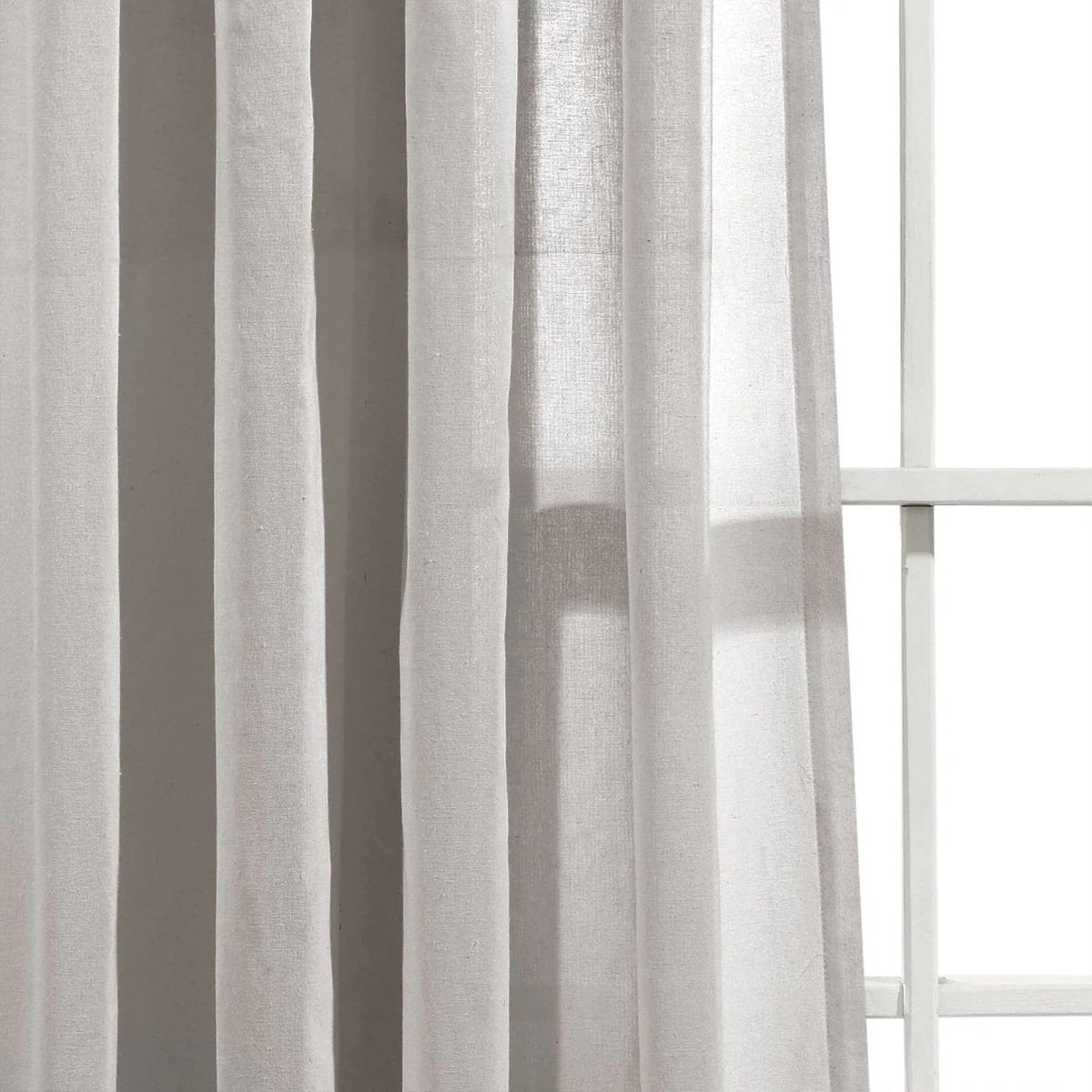 Ruched Waterfall Faux Linen Window Curtain Panel - Image 10