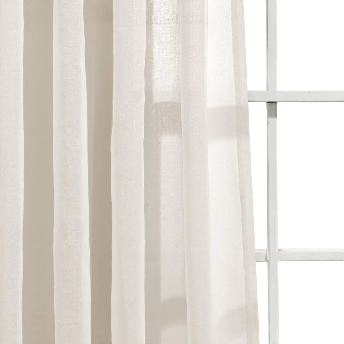 Ruched Waterfall Faux Linen Window Curtain Panel - Image 16