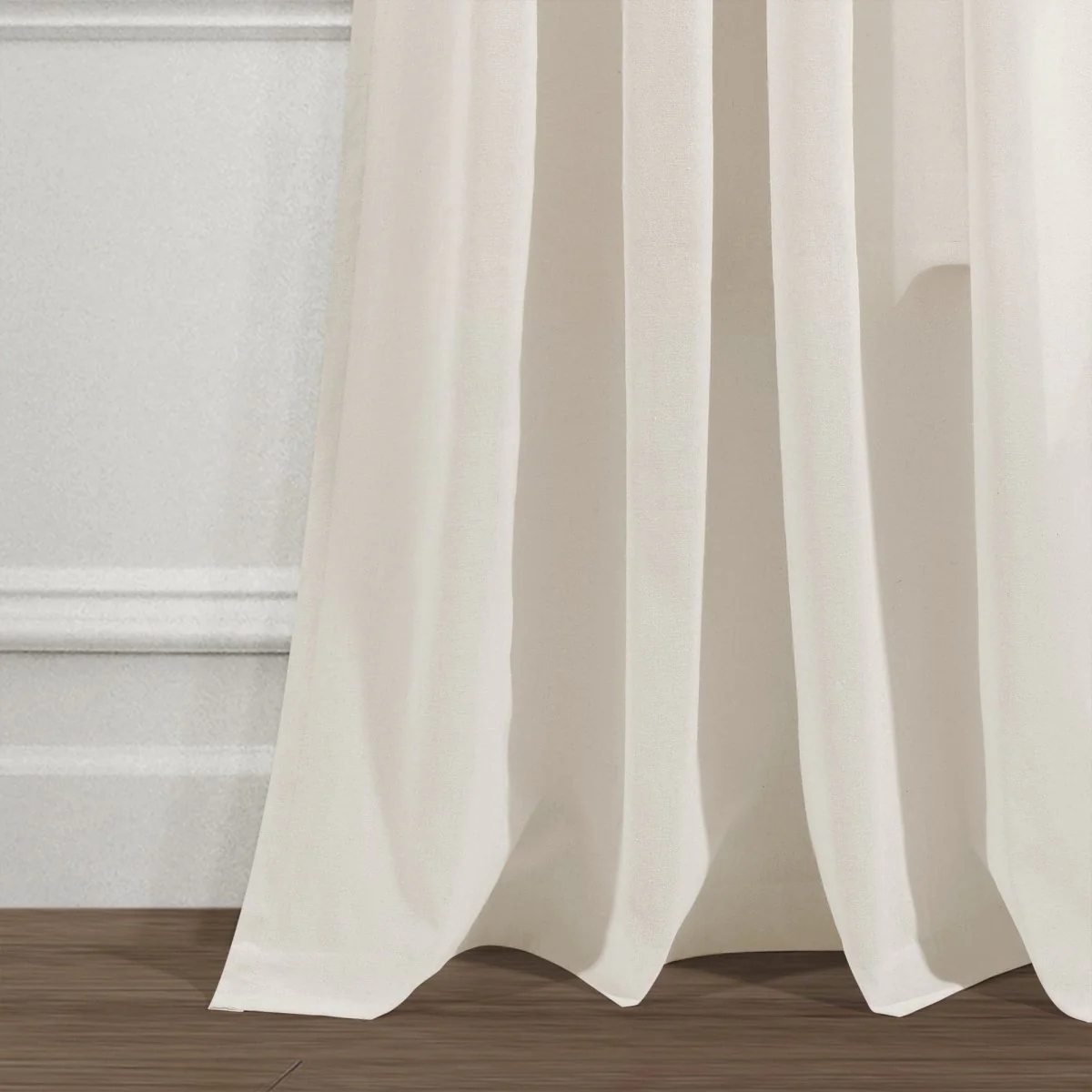 Ruched Waterfall Faux Linen Window Curtain Panel - Image 17