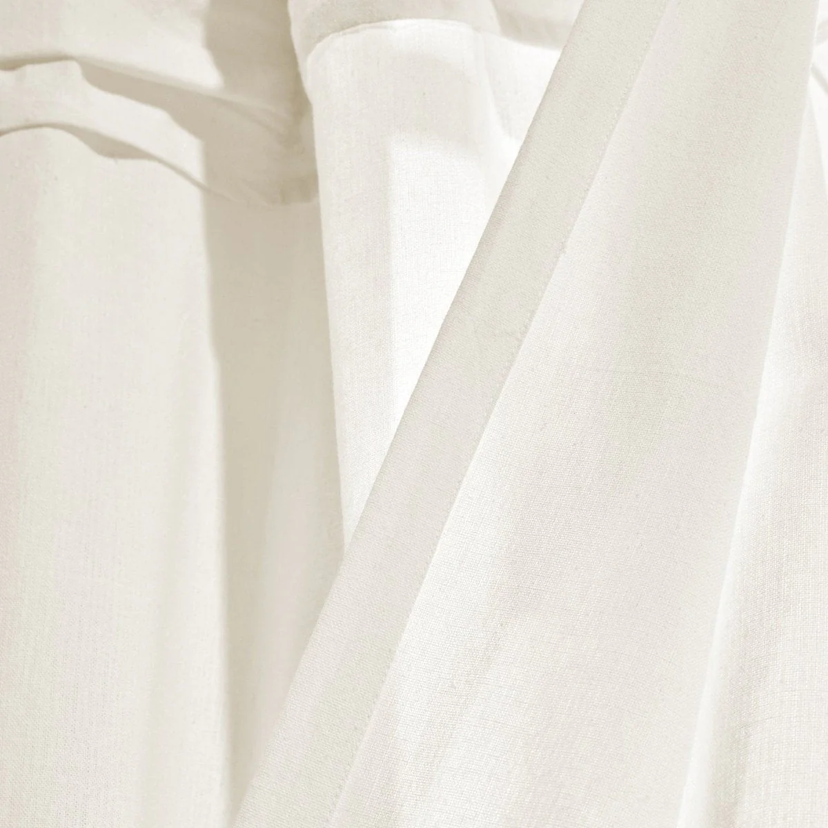 Ruched Waterfall Faux Linen Window Curtain Panel - Image 18