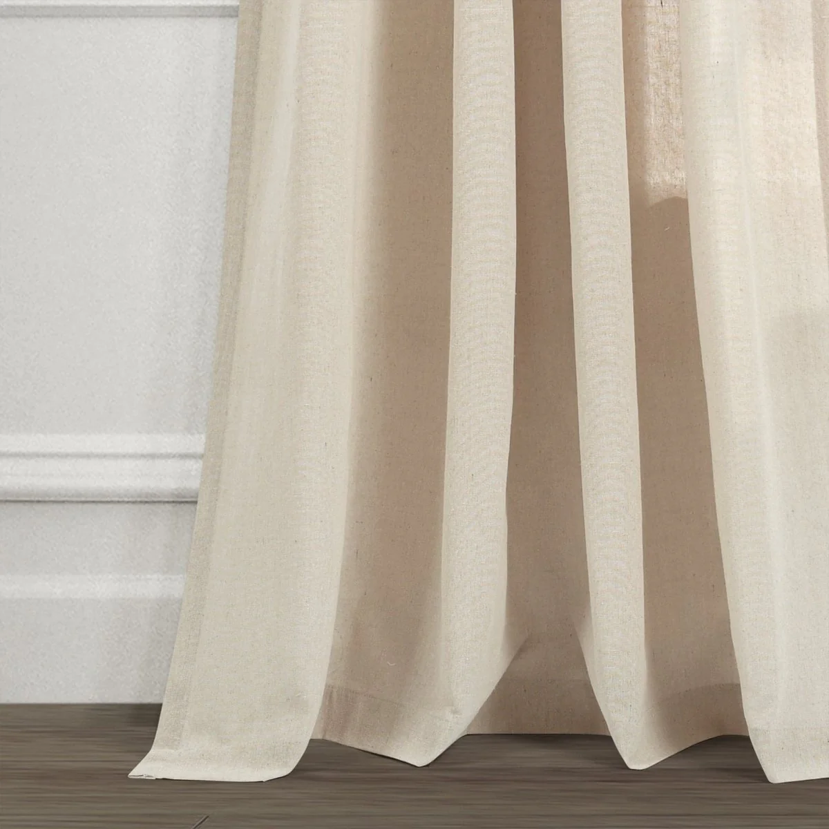 Ruched Waterfall Faux Linen Window Curtain Panel - Image 5