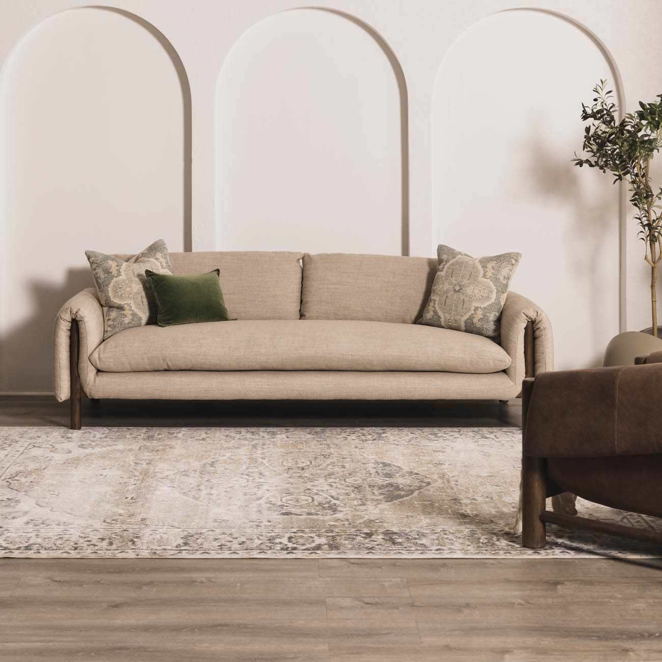 Rudo Beige Flat Pile Washable Rug - Image 11