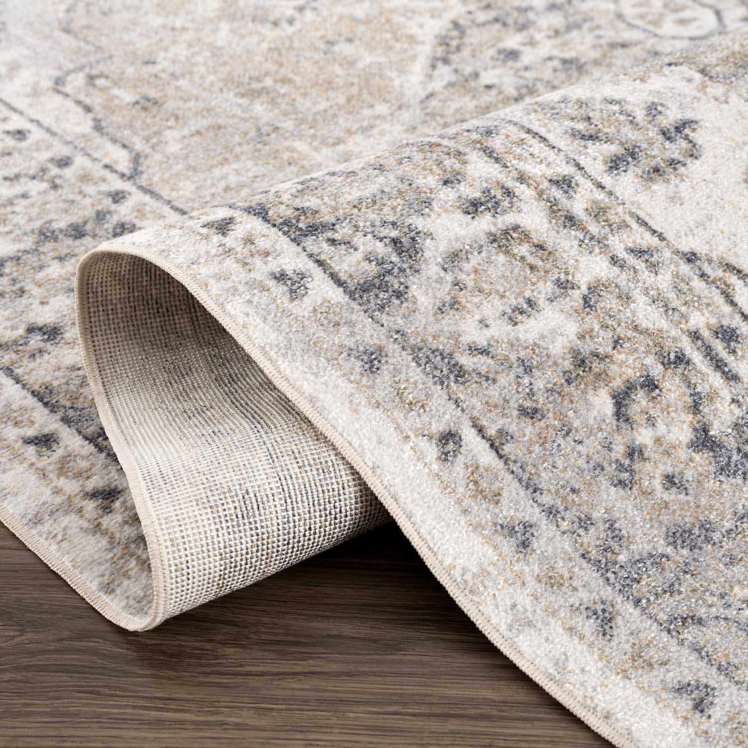 Rudo Beige Flat Pile Washable Rug - Image 8