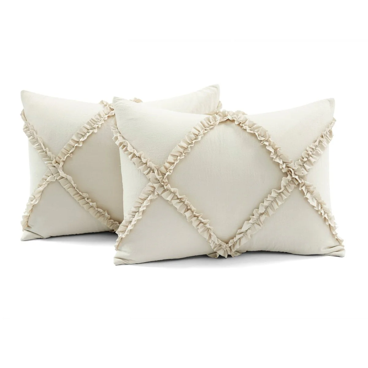 Ruffle Diamond 3 Piece Comforter Set - Image 10