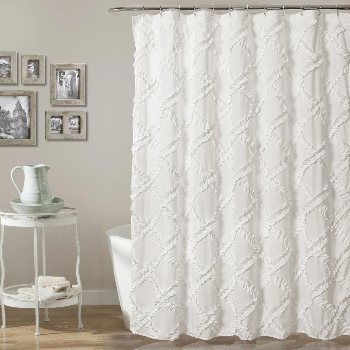 Ruffle Diamond Shower Curtain - Image 2