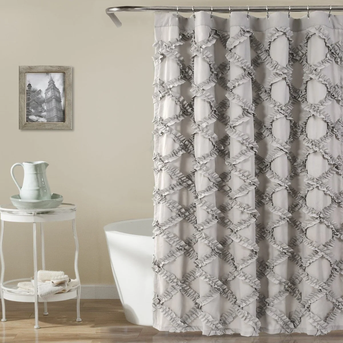 Ruffle Diamond Shower Curtain - Image 4