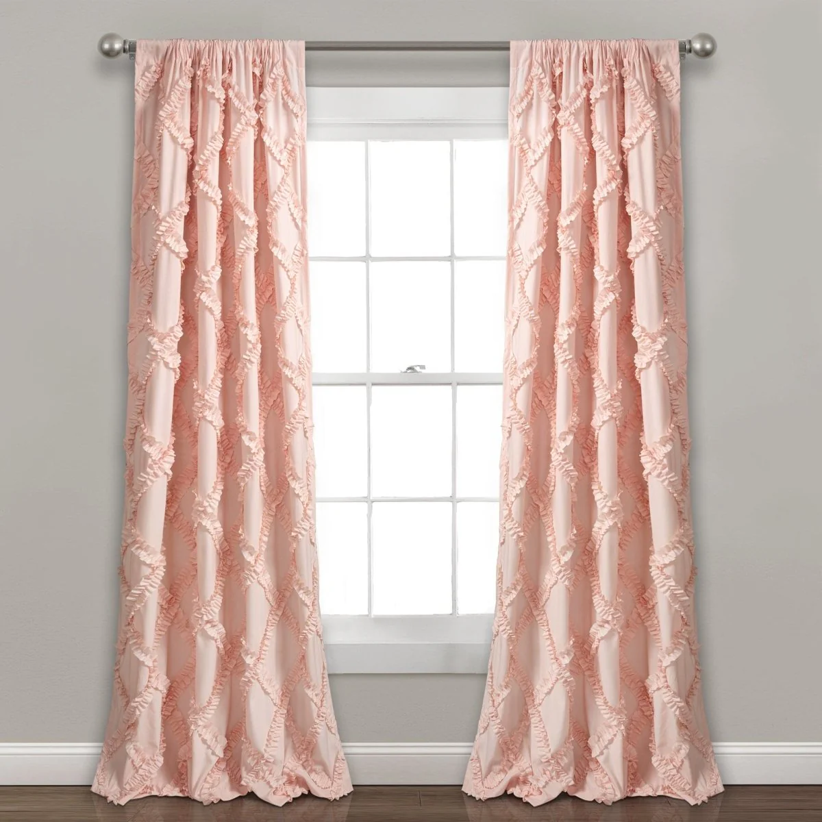 Ruffle Diamond Window Curtain Set - Image 4
