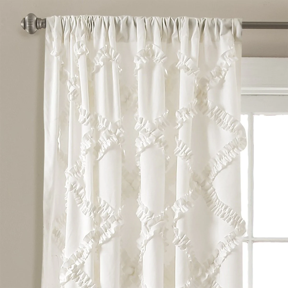 Ruffle Diamond Window Curtain Set - Image 7