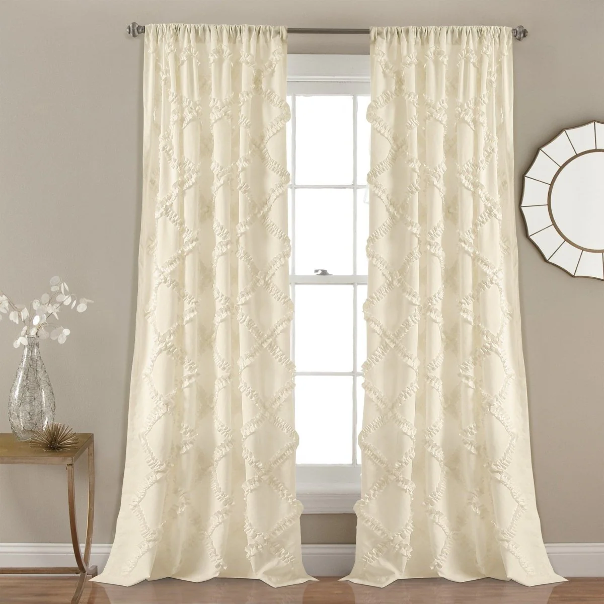 Ruffle Diamond Window Curtain Set - Image 8