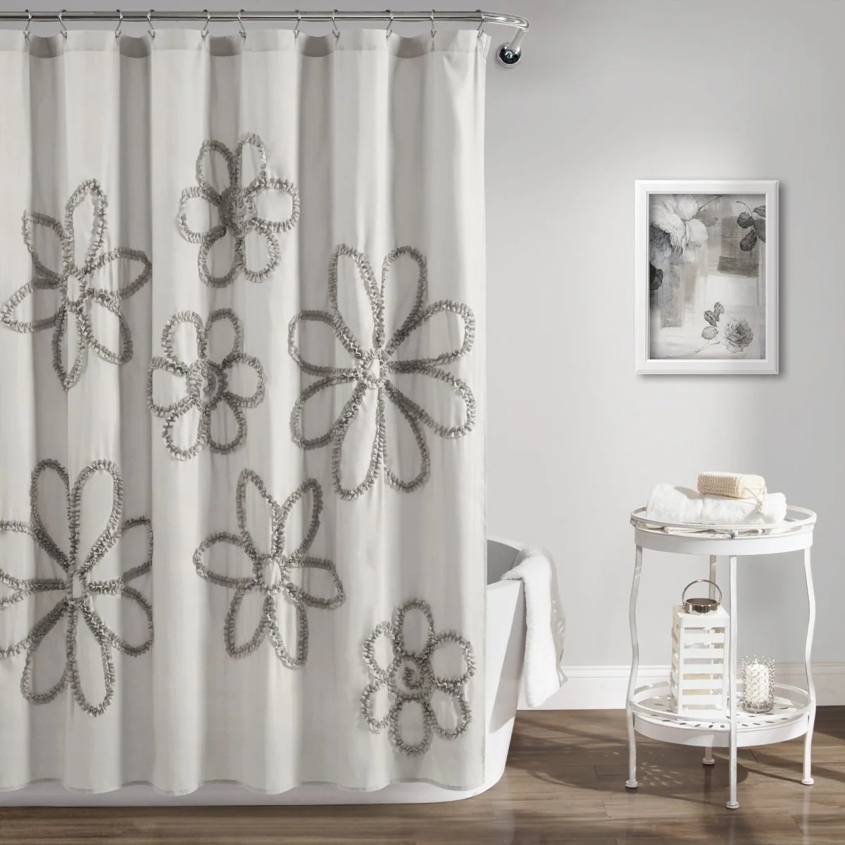 Ruffle Flower Shower Curtain - Image 2