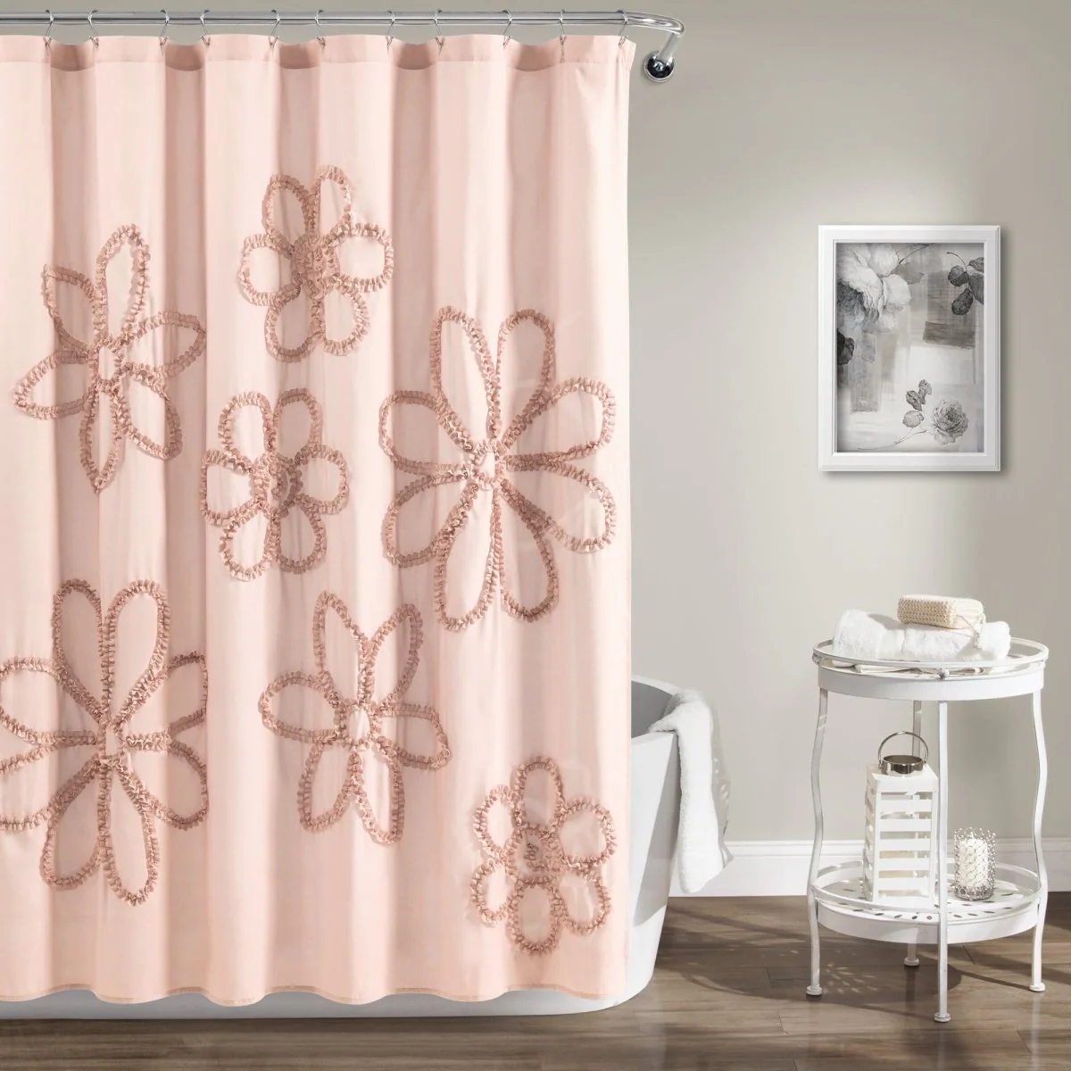 Ruffle Flower Shower Curtain - Image 3