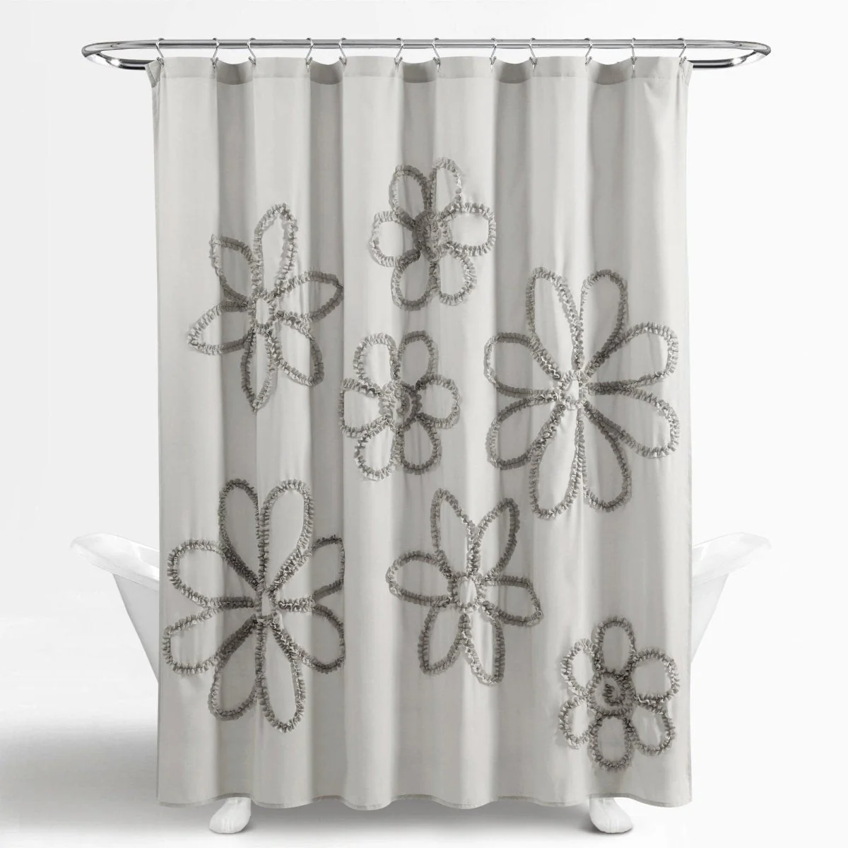 Ruffle Flower Shower Curtain - Image 4
