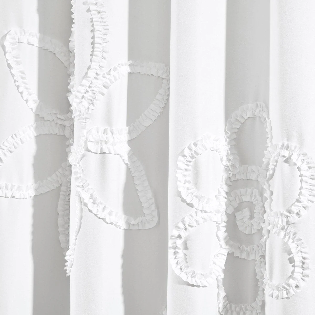 Ruffle Flower Window Curtain Panel Set - Image 3