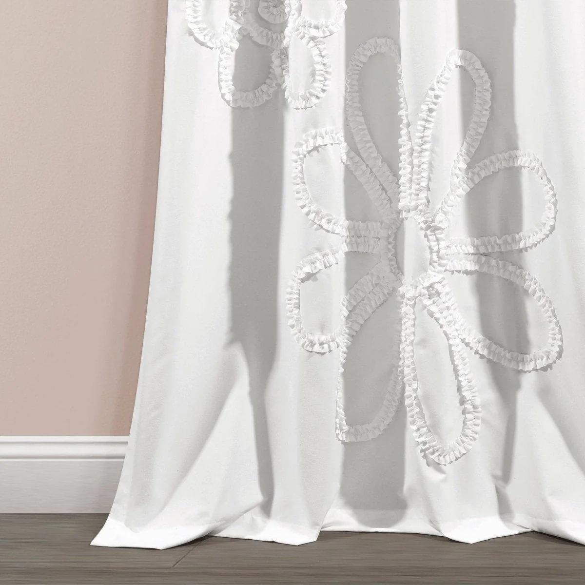 Ruffle Flower Window Curtain Panel Set - Image 5