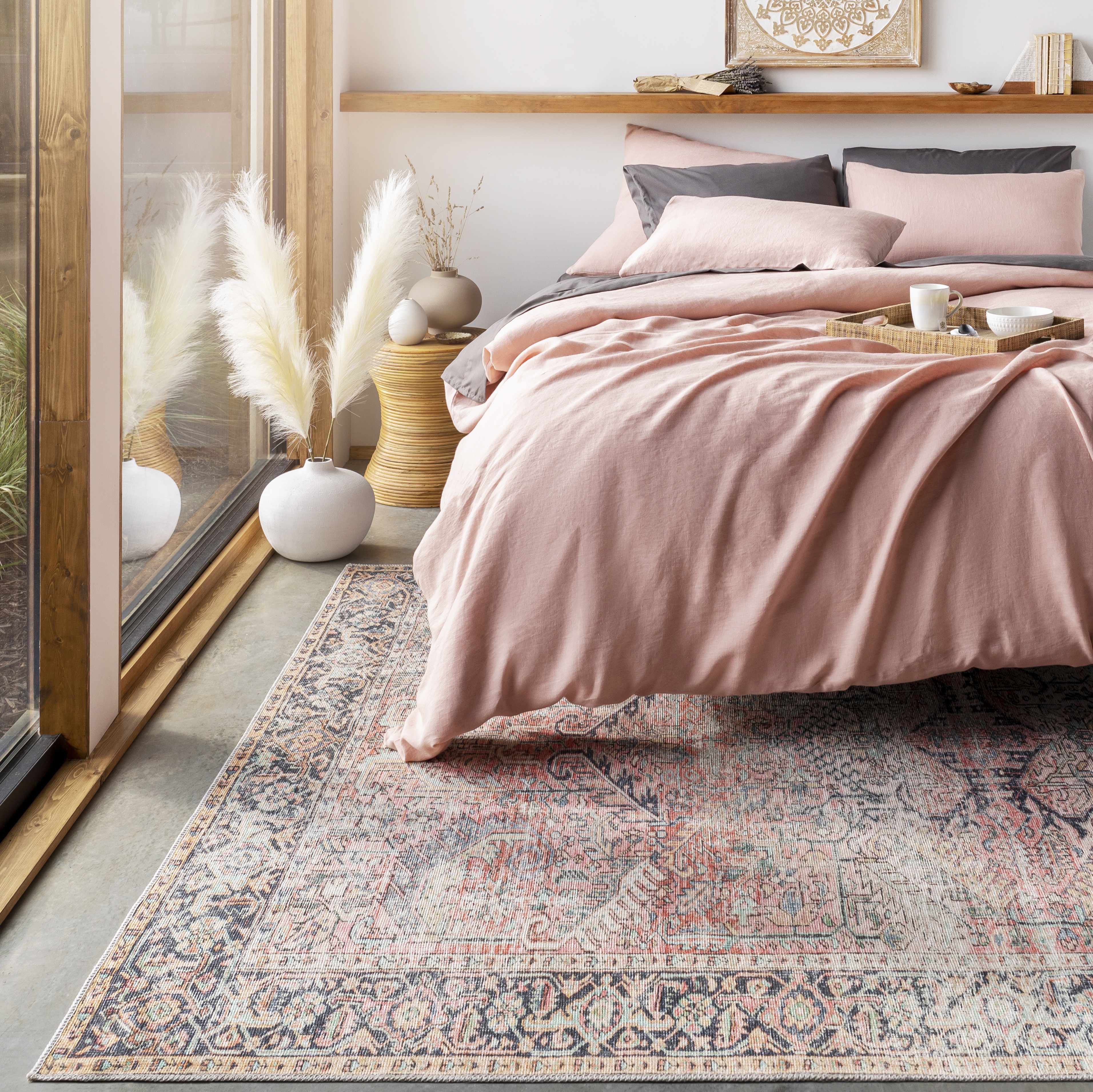 Rust Anahawan Distressed Washable Area Rug - Clearance - Image 10