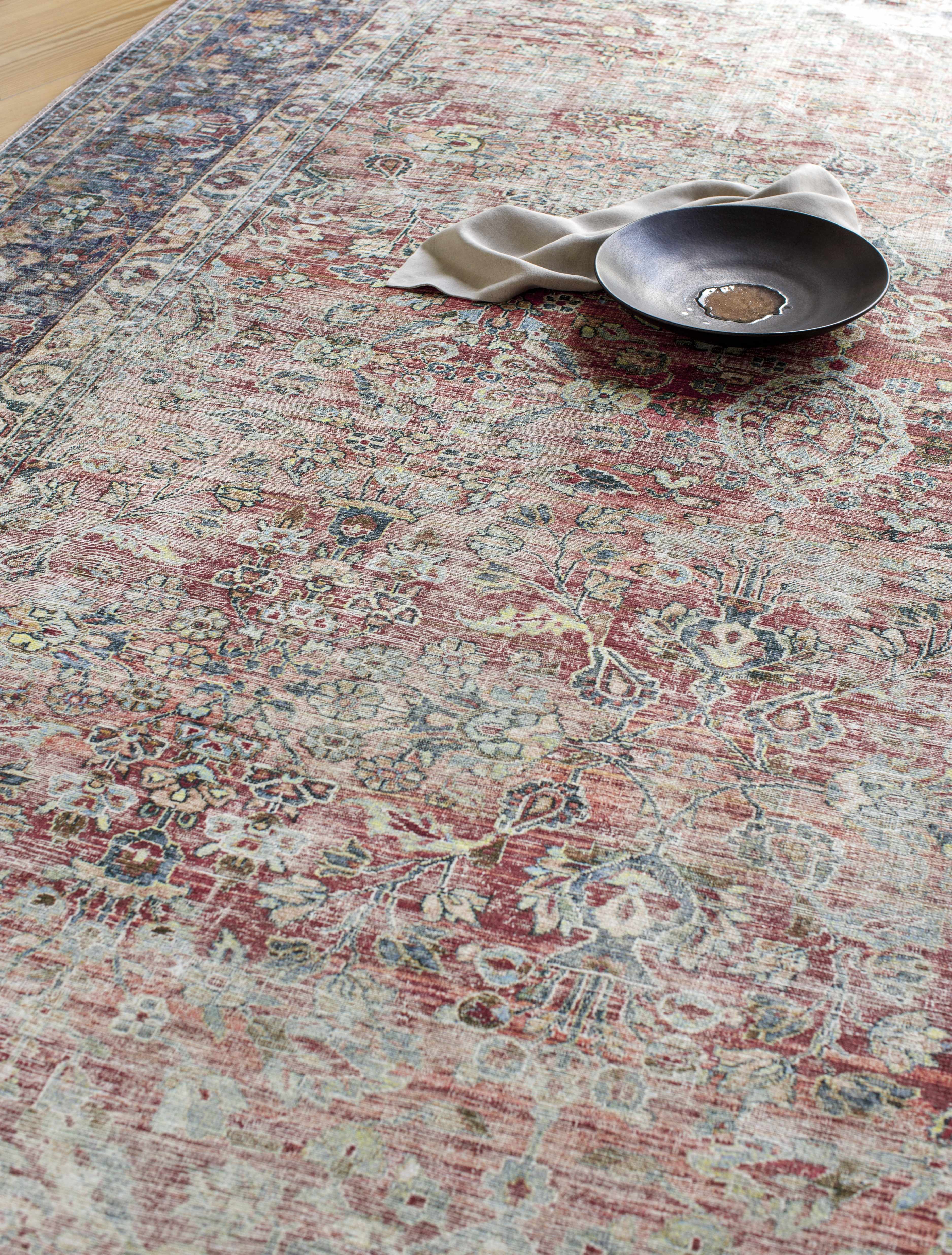 Rust Anahawan Distressed Washable Area Rug - Clearance - Image 13