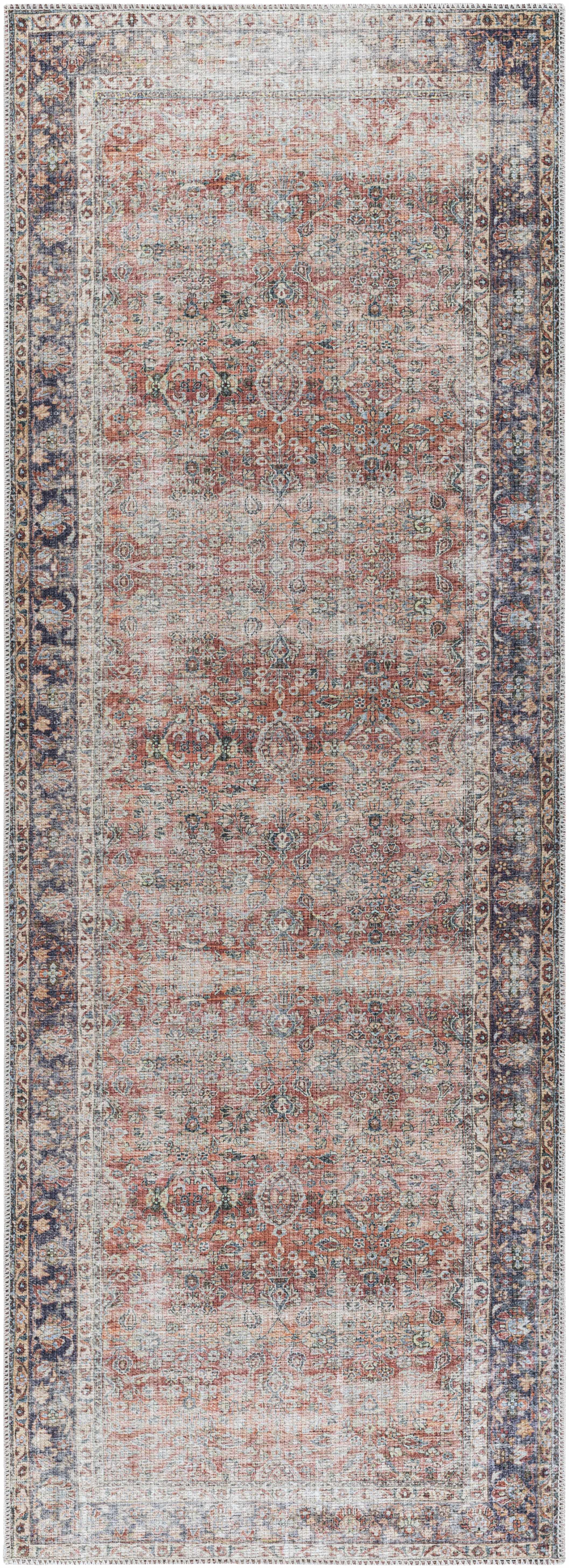 Rust Anahawan Distressed Washable Area Rug - Clearance - Image 8