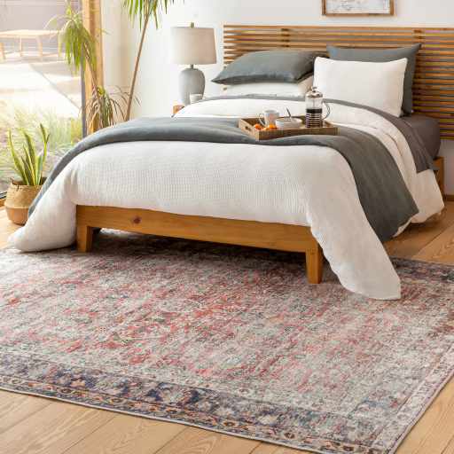 Rust Anahawan Distressed Washable Area Rug - Clearance - Image 9