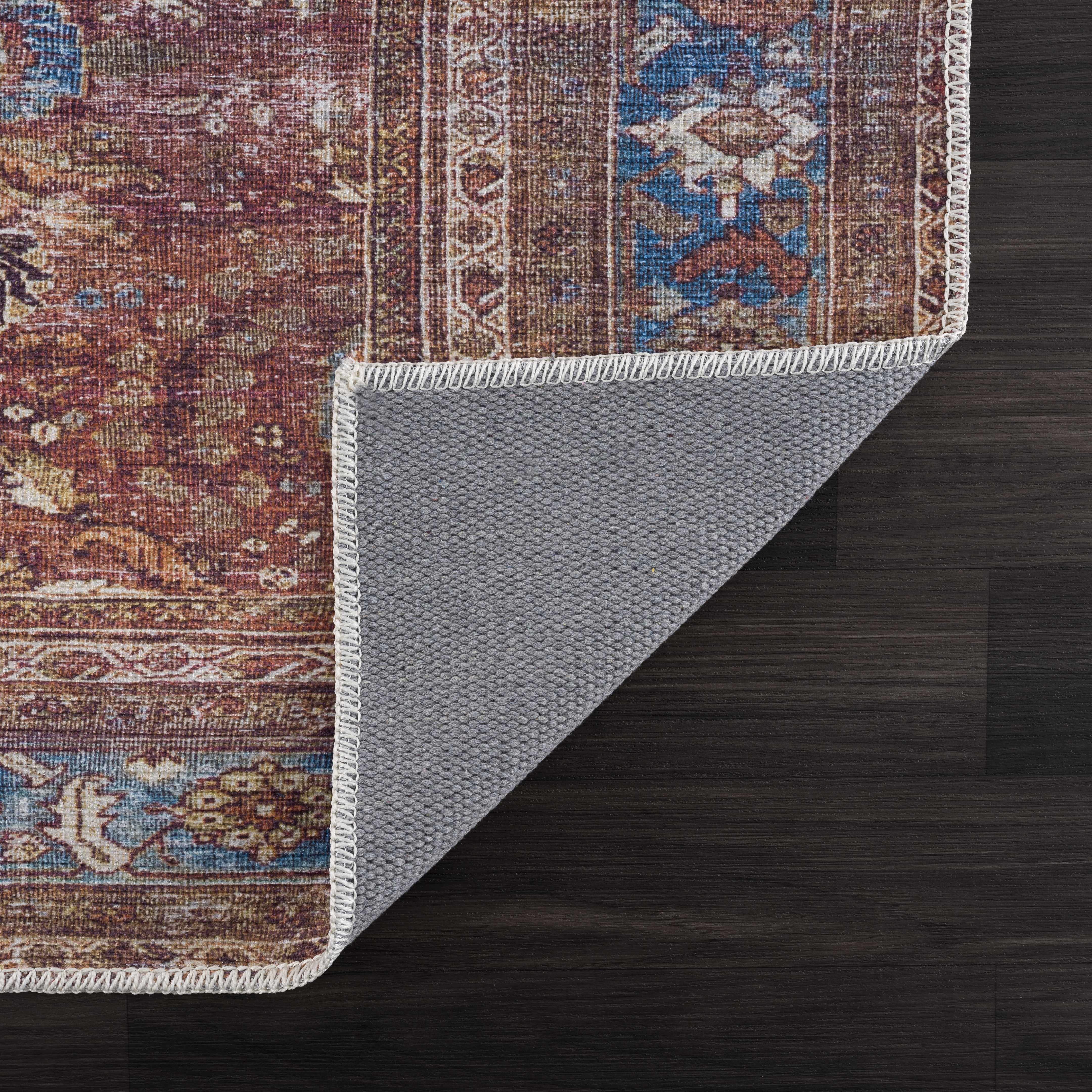 Rust Baki Traditional Washable Area Rug - Clearance - Image 4