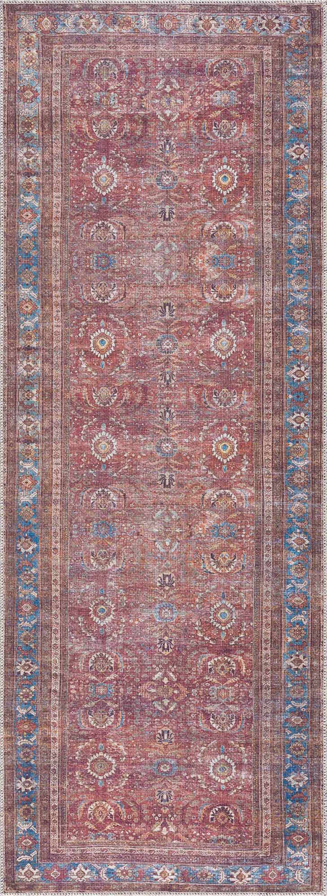 Rust Baki Traditional Washable Area Rug - Clearance - Image 8