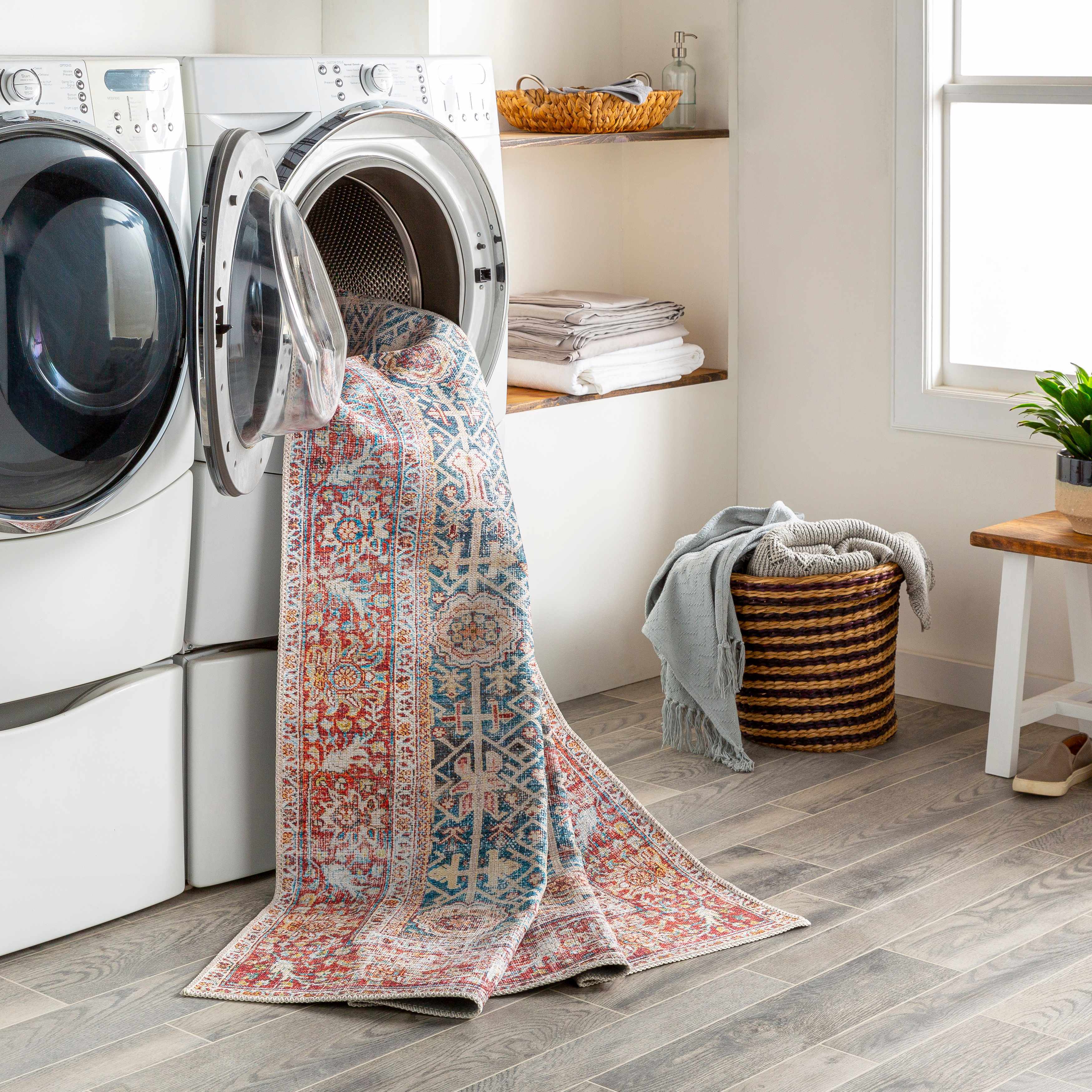 Rust Catadupa Distressed Washable Area Rug - Clearance - Image 10