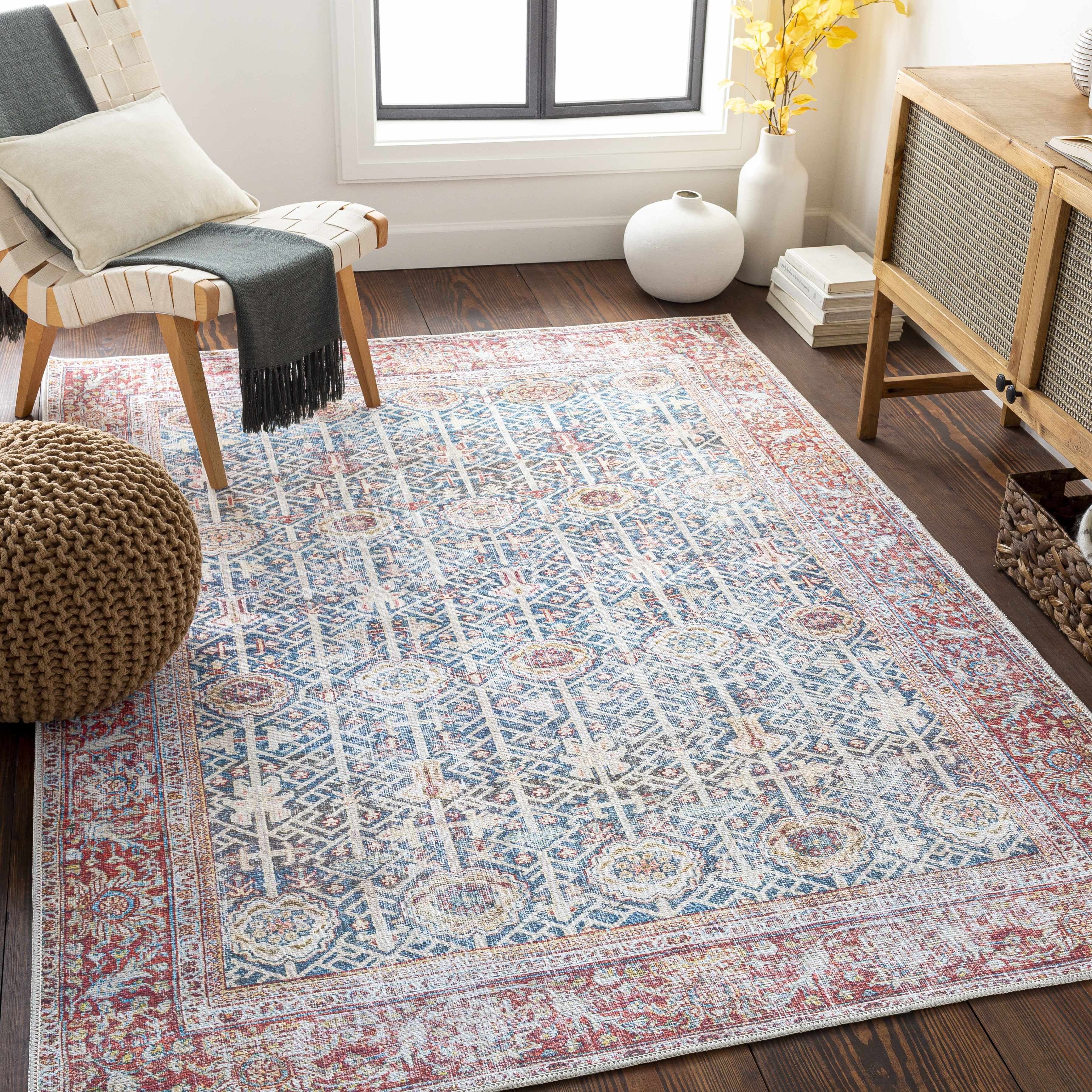 Rust Catadupa Distressed Washable Area Rug - Clearance - Image 2