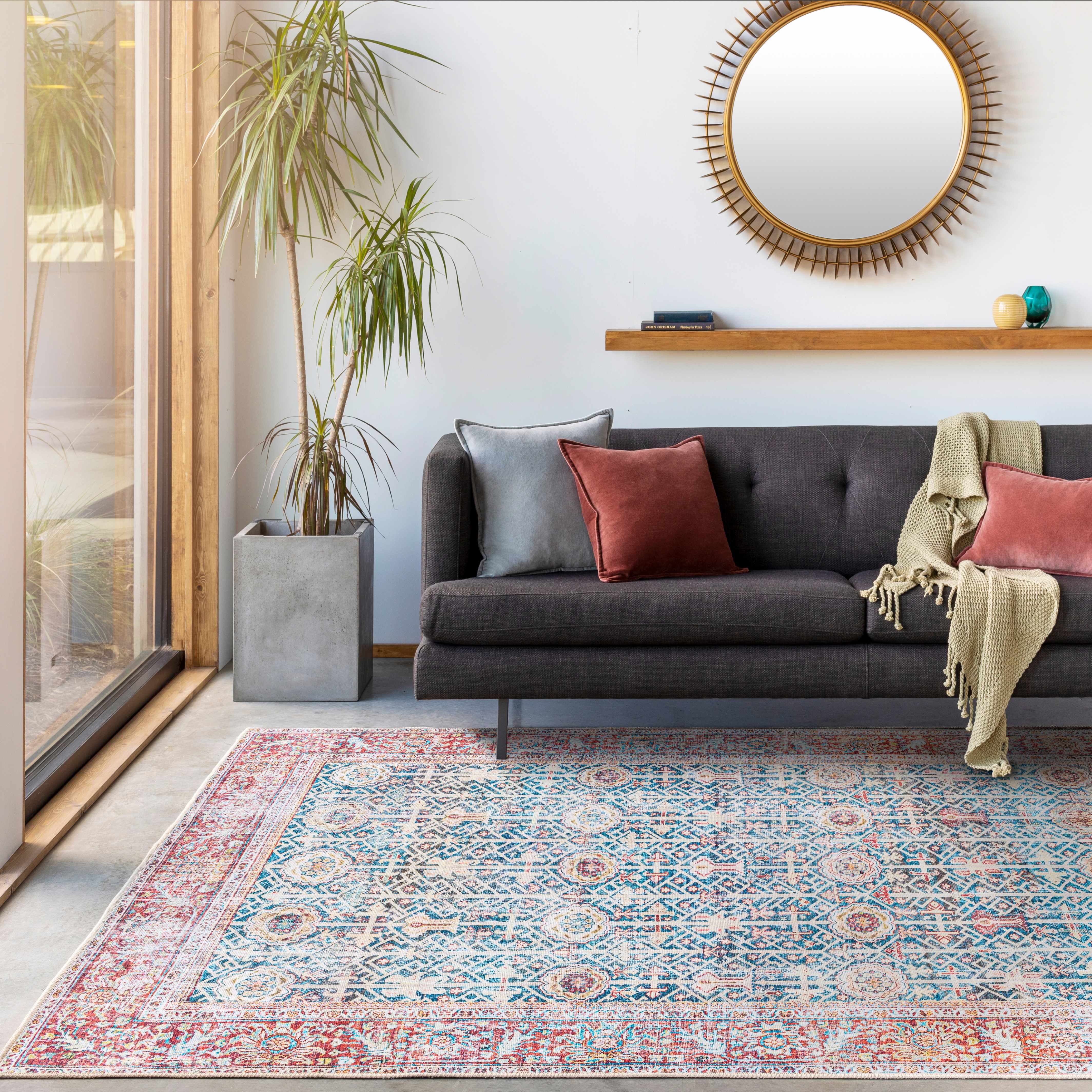 Rust Catadupa Distressed Washable Area Rug - Clearance - Image 4