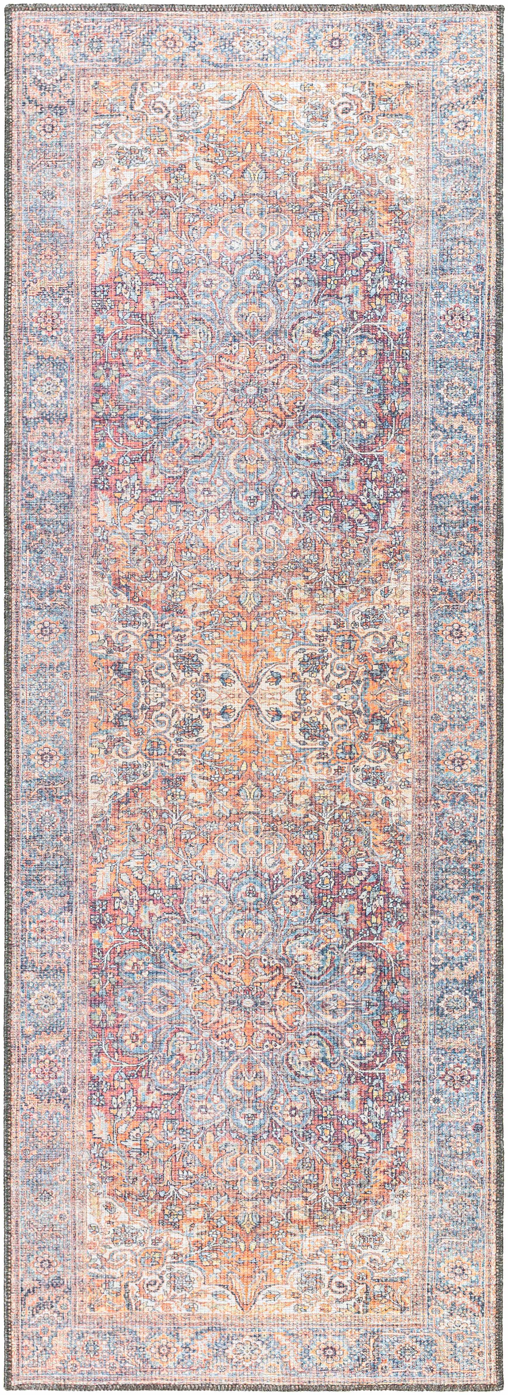 Rust Gardnertown Medallion Washable Area Rug - Clearance - Image 10