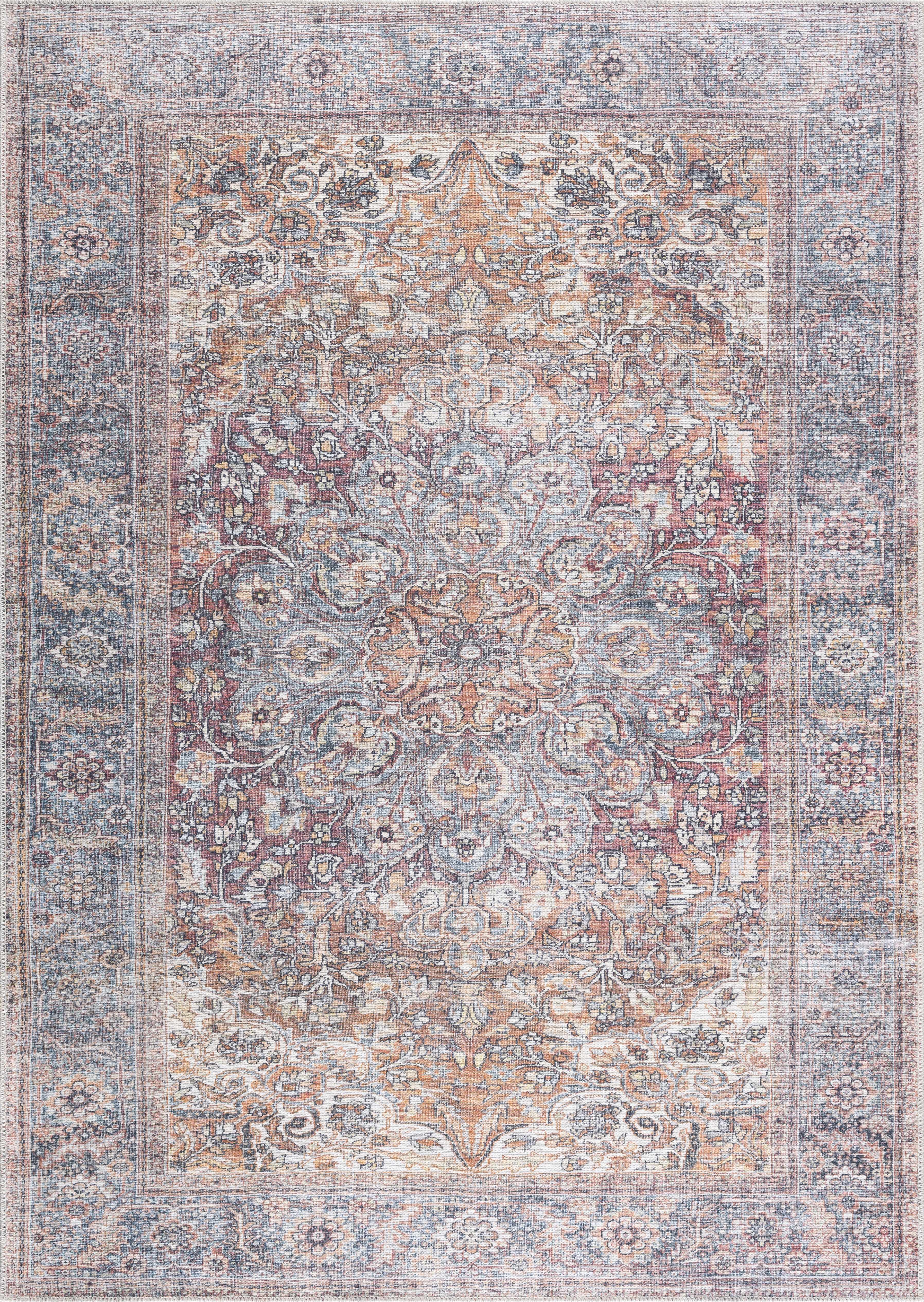 Rust Gardnertown Medallion Washable Area Rug - Clearance - Image 11