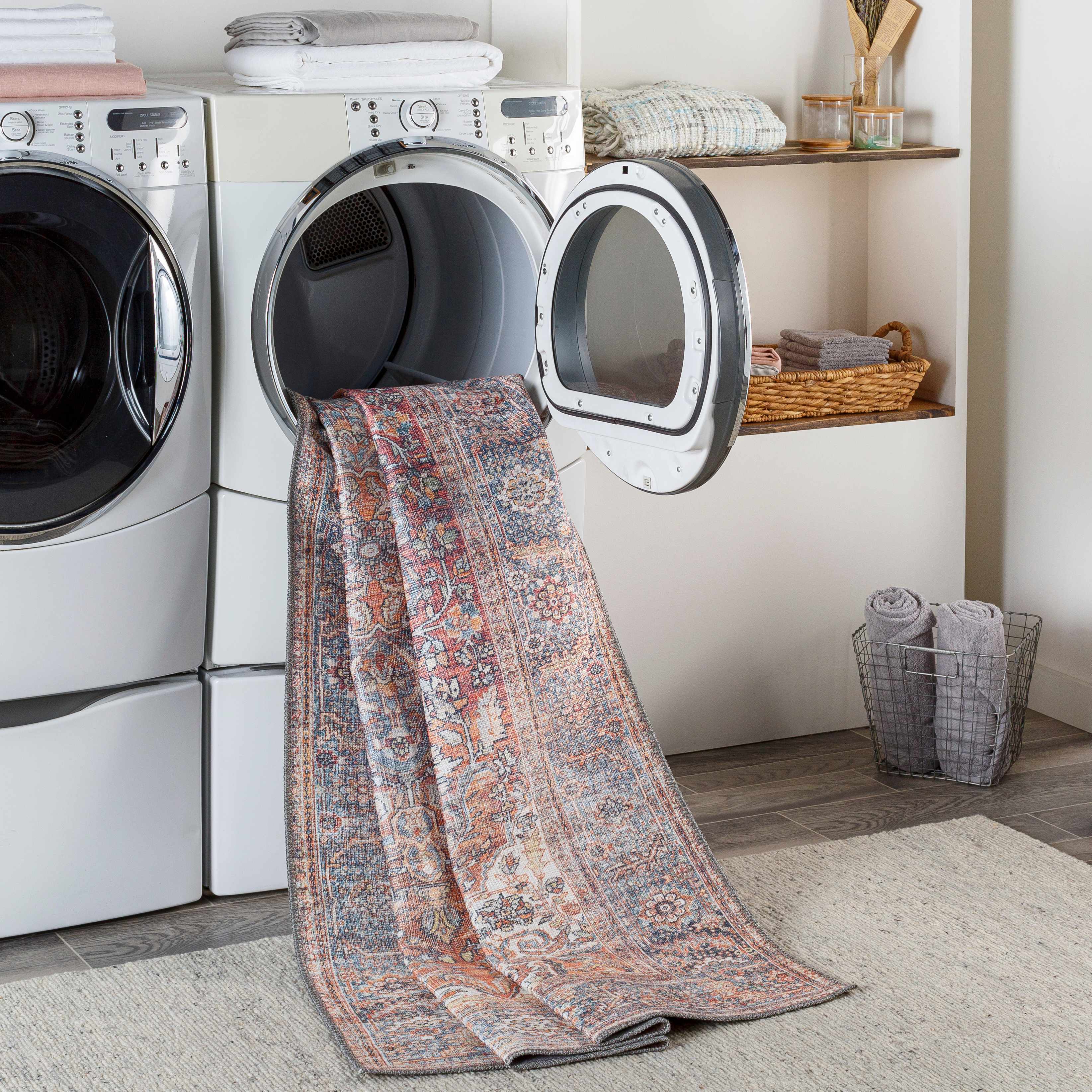 Rust Gardnertown Medallion Washable Area Rug - Clearance - Image 13