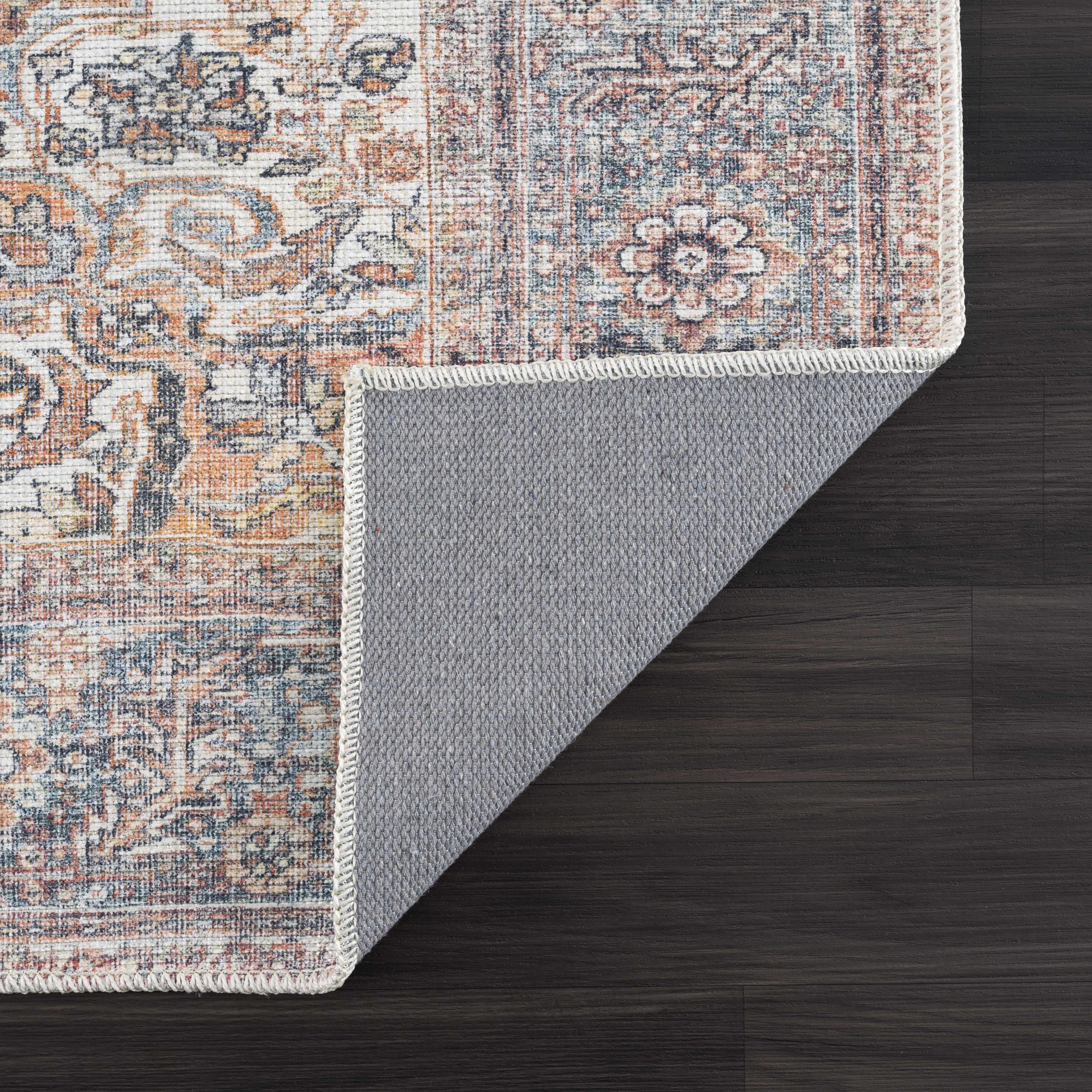Rust Gardnertown Medallion Washable Area Rug - Clearance - Image 5