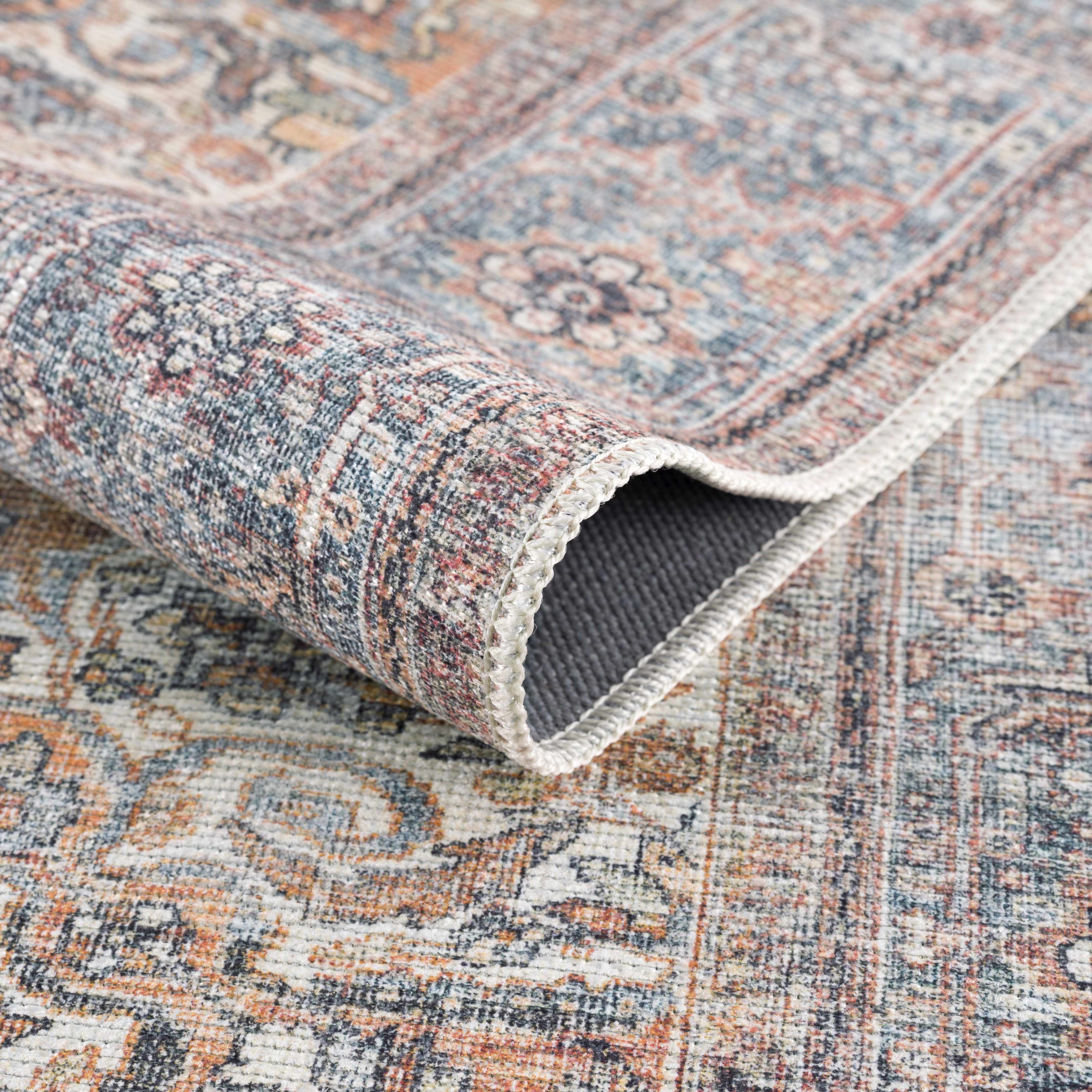 Rust Gardnertown Medallion Washable Area Rug - Clearance - Image 6