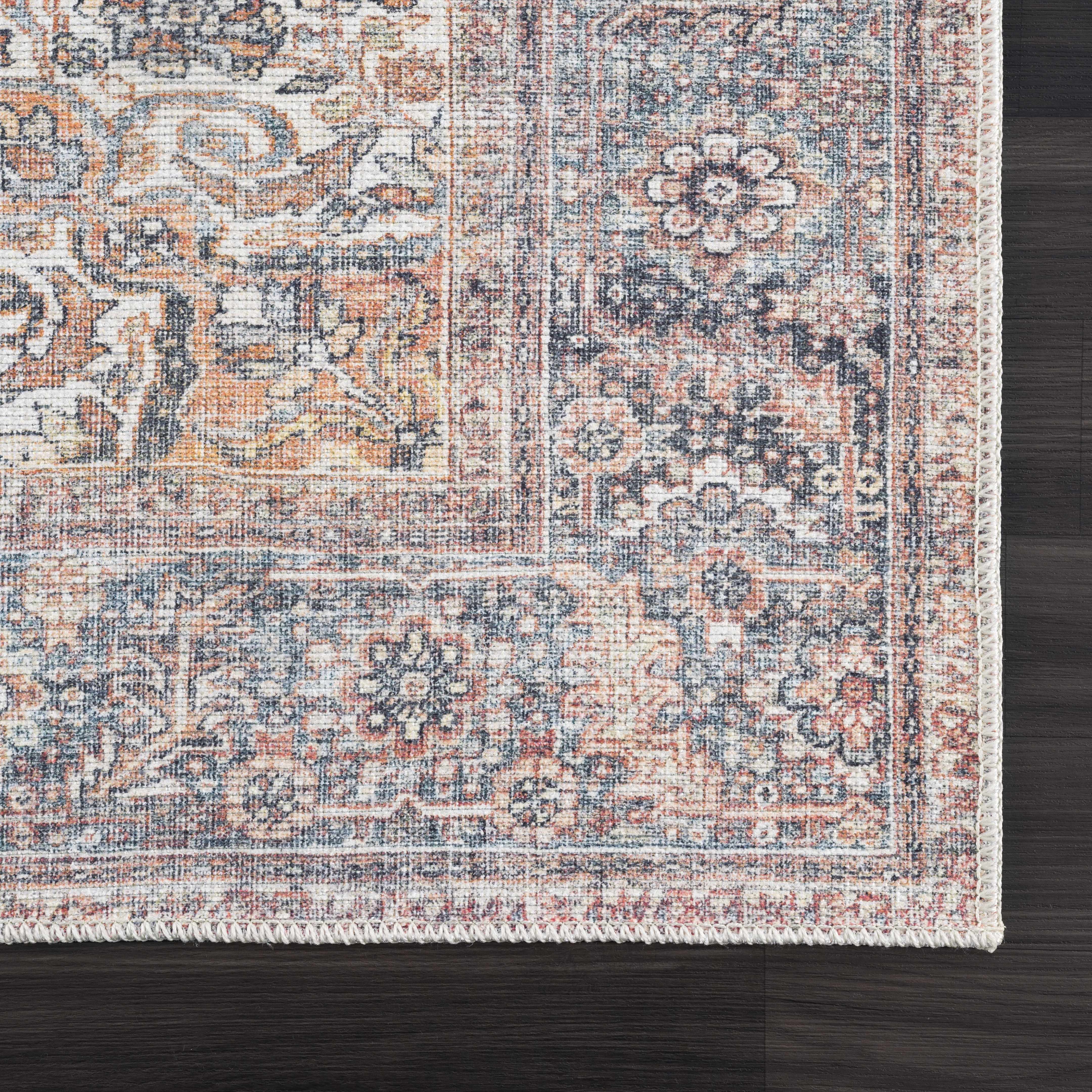 Rust Gardnertown Medallion Washable Area Rug - Clearance - Image 7