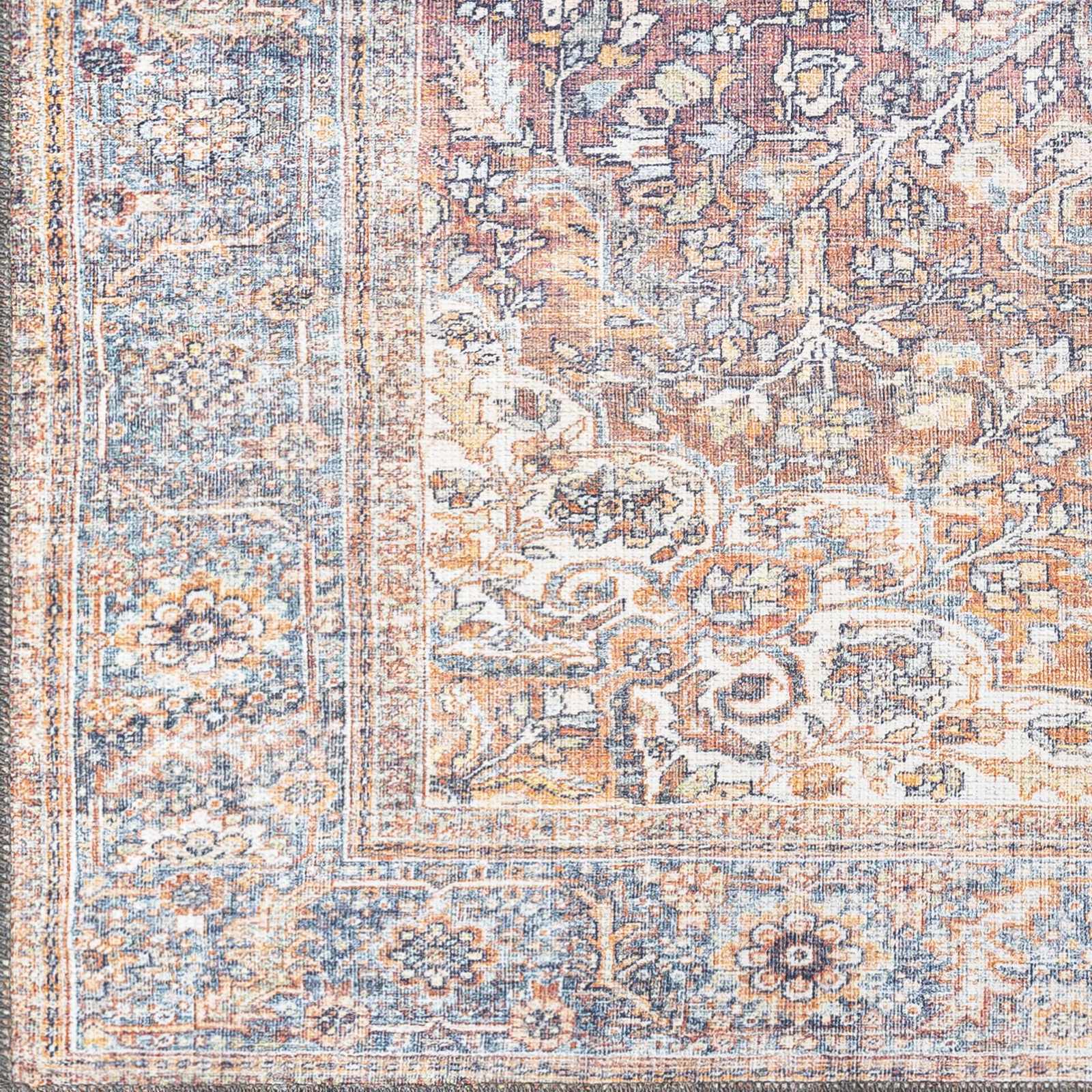 Rust Gardnertown Medallion Washable Area Rug - Clearance - Image 8