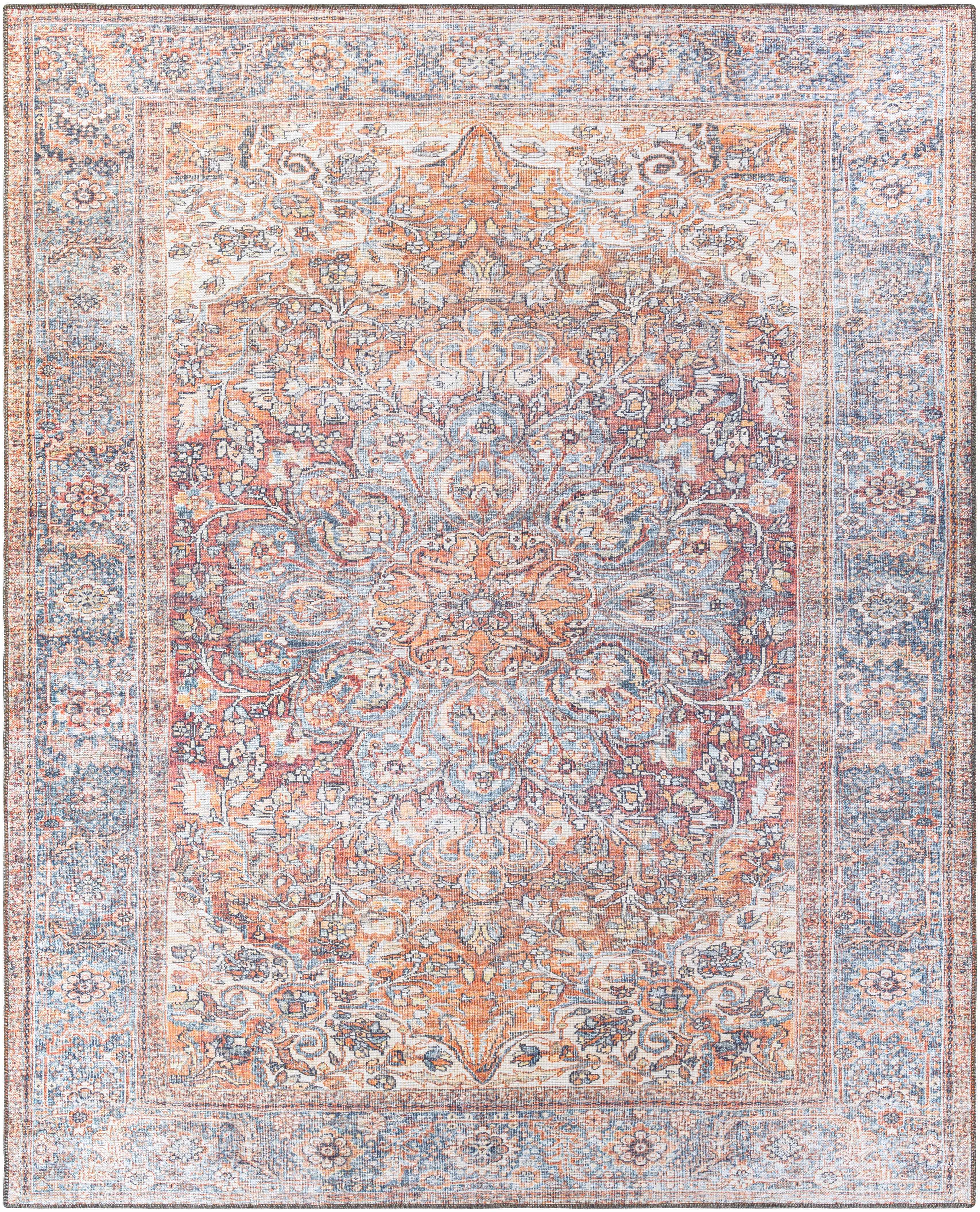 Rust Gardnertown Medallion Washable Area Rug - Clearance - Image 9