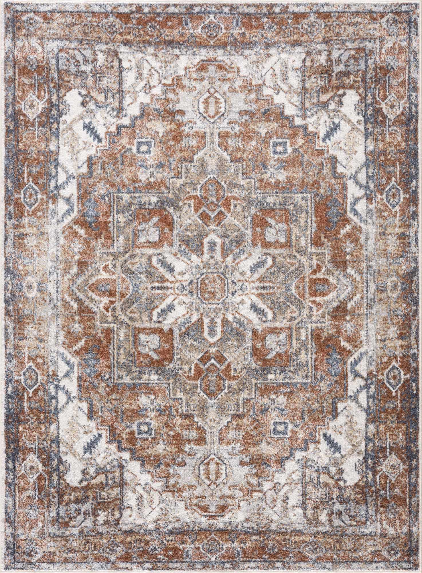 Rust Hera Washable Area Rug - Clearance - Image 15