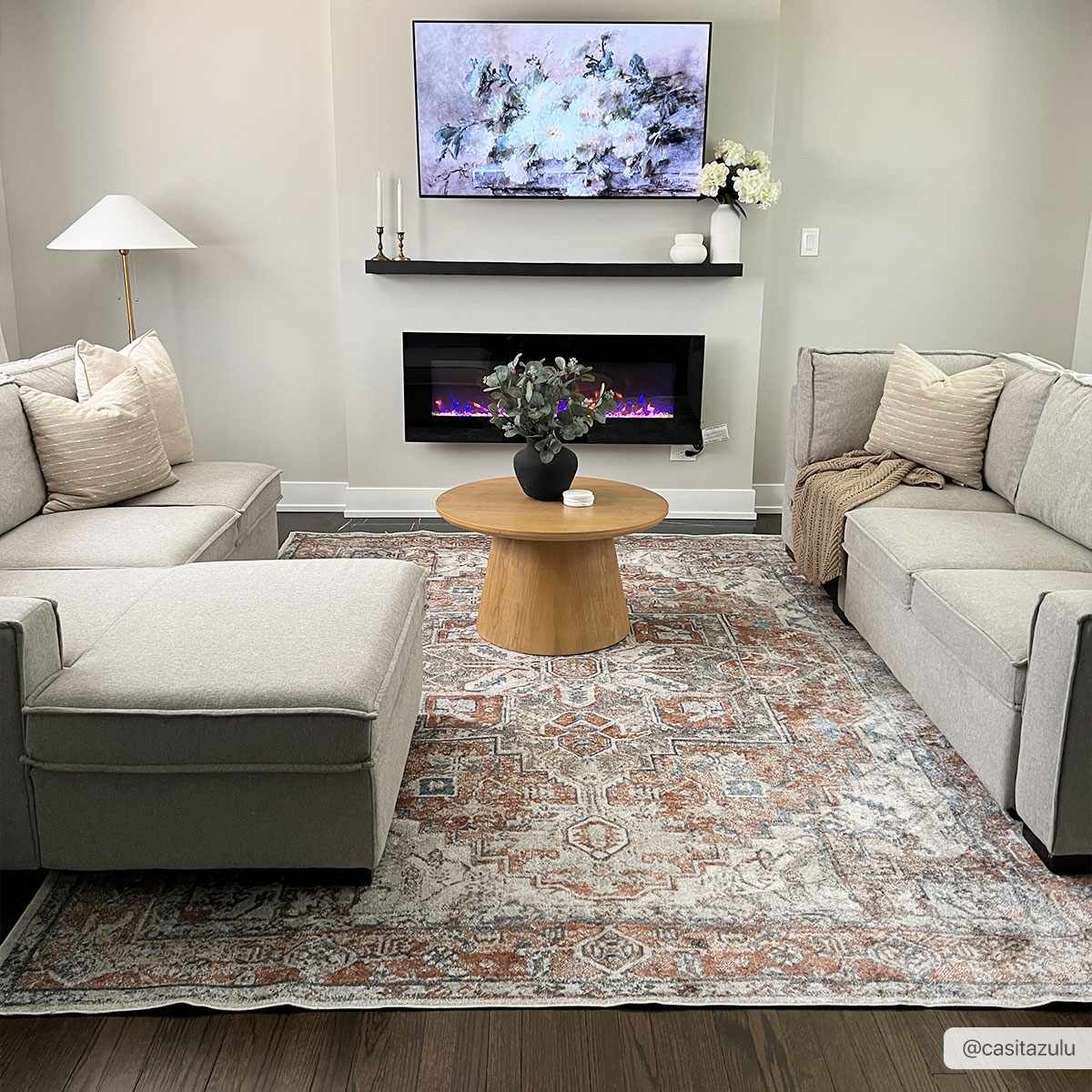 Rust Hera Washable Area Rug - Clearance - Image 2