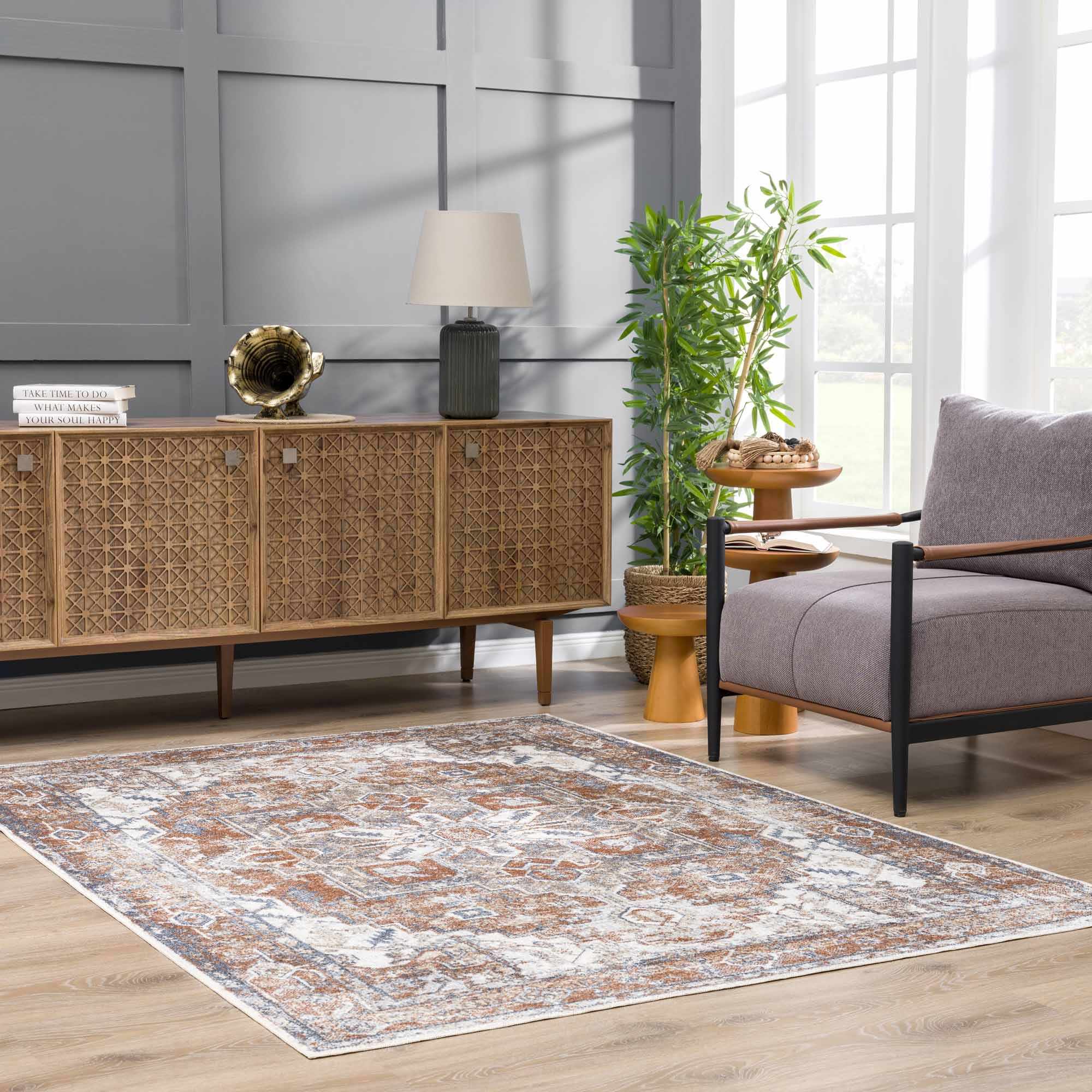 Rust Hera Washable Area Rug - Clearance - Image 20