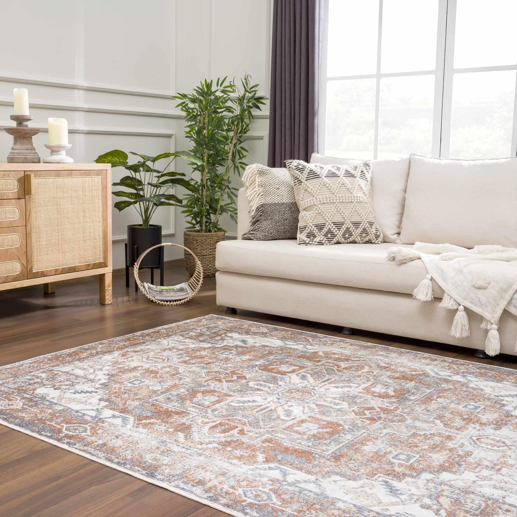 Rust Hera Washable Area Rug - Clearance - Image 4
