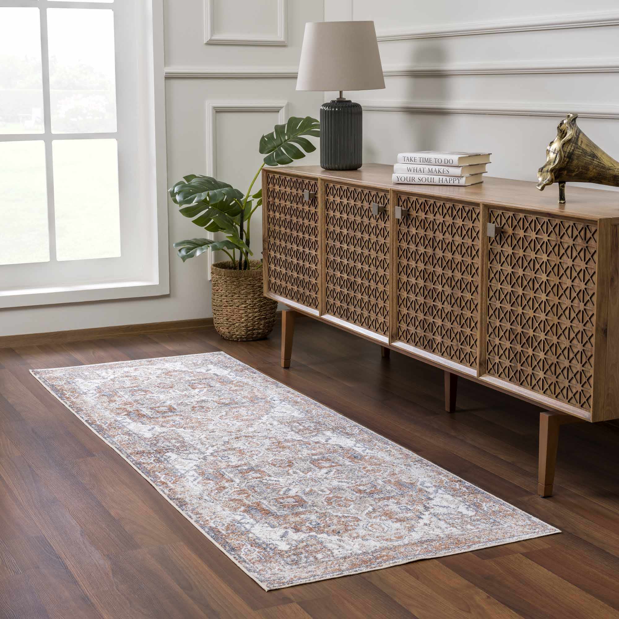 Rust Hera Washable Area Rug - Clearance - Image 9