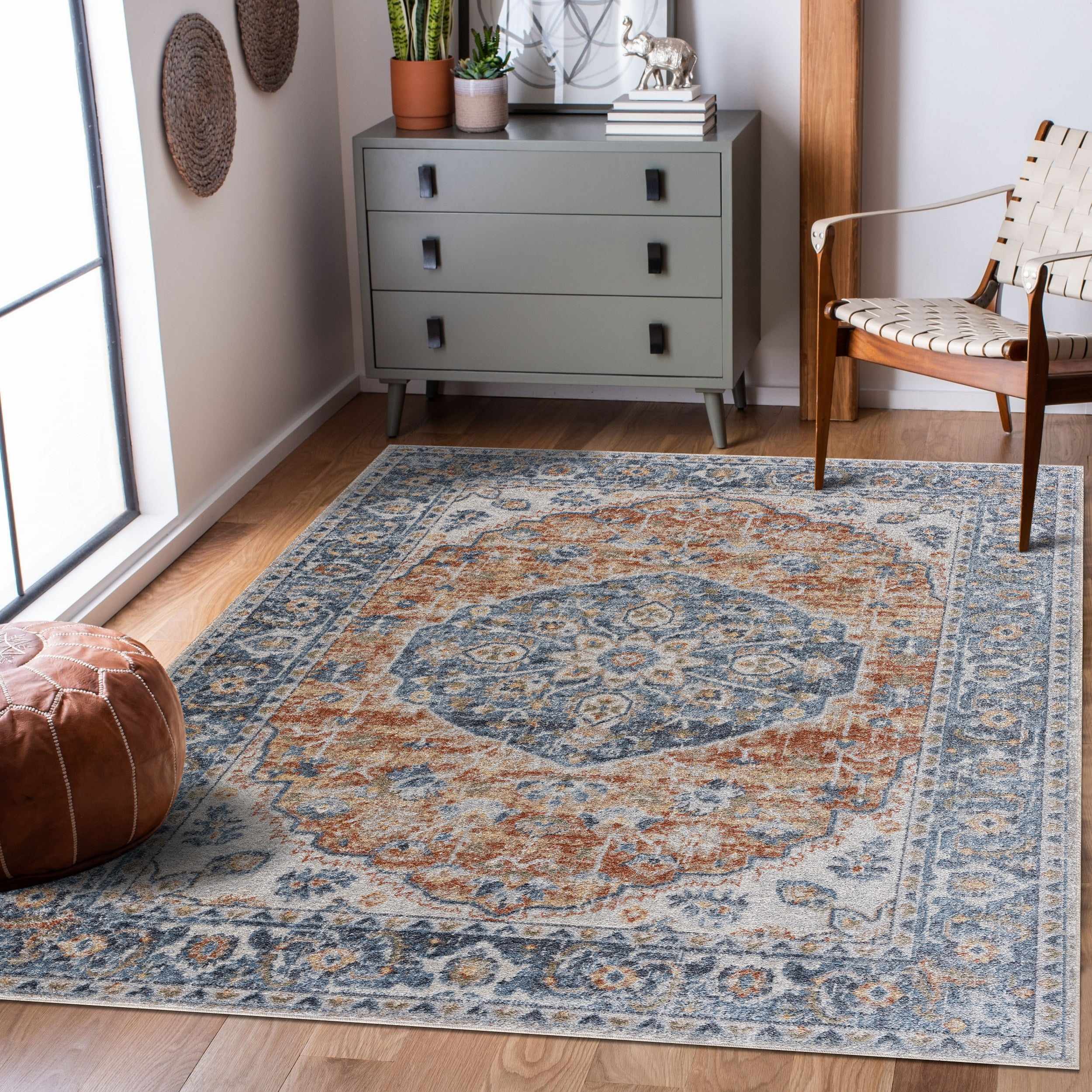 Rust Hiti Washable area rug - Clearance - Image 2